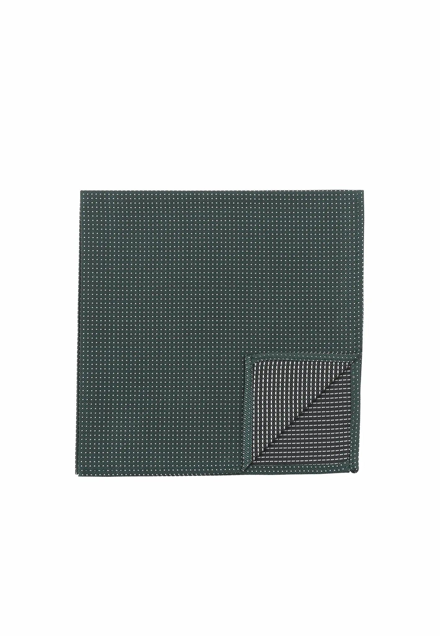 (Dunkelgrün) Einstecktuch Herren aus 100% Seide Picoté 28x28cm Detailansicht