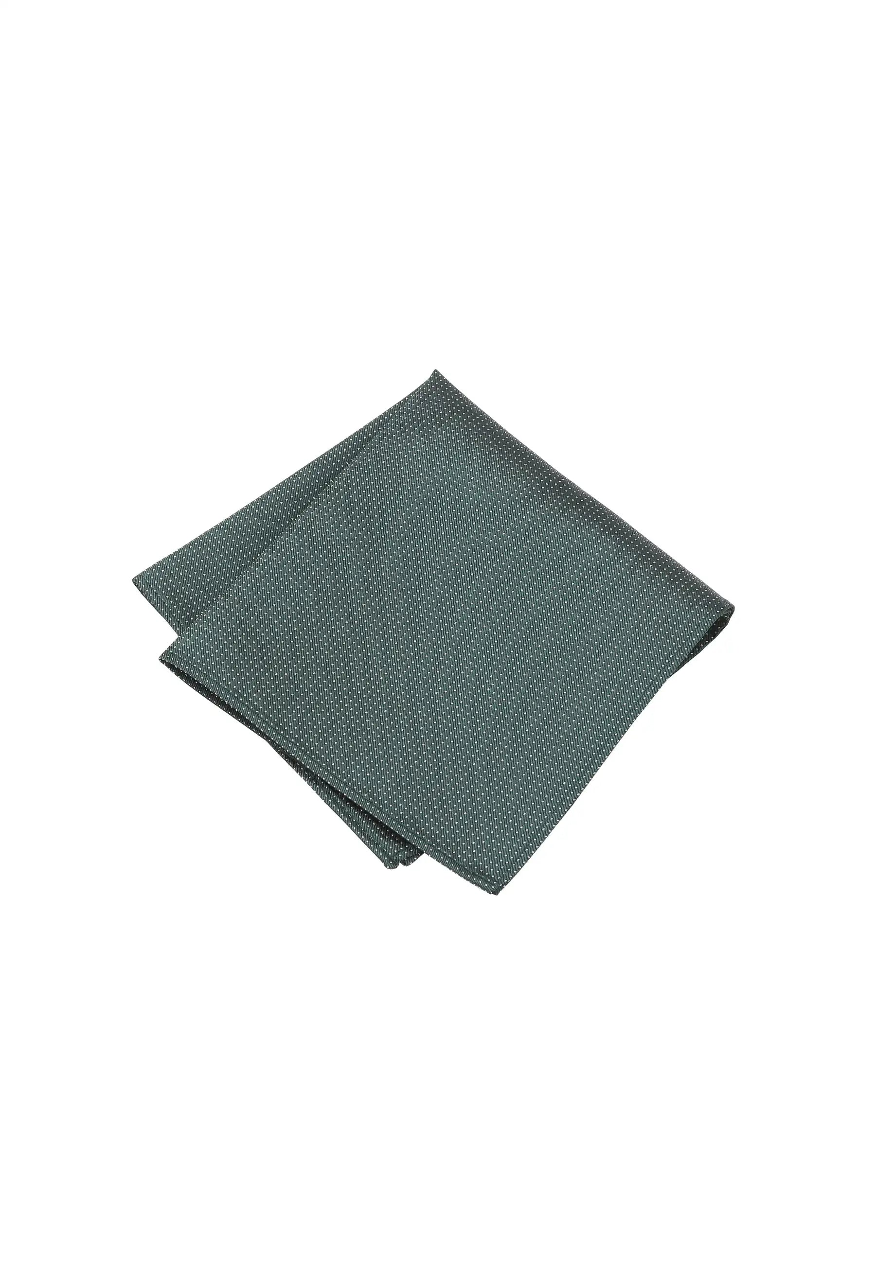 (Dunkelgrün) Einstecktuch Herren aus 100% Seide Picoté 28x28cm gefaltet