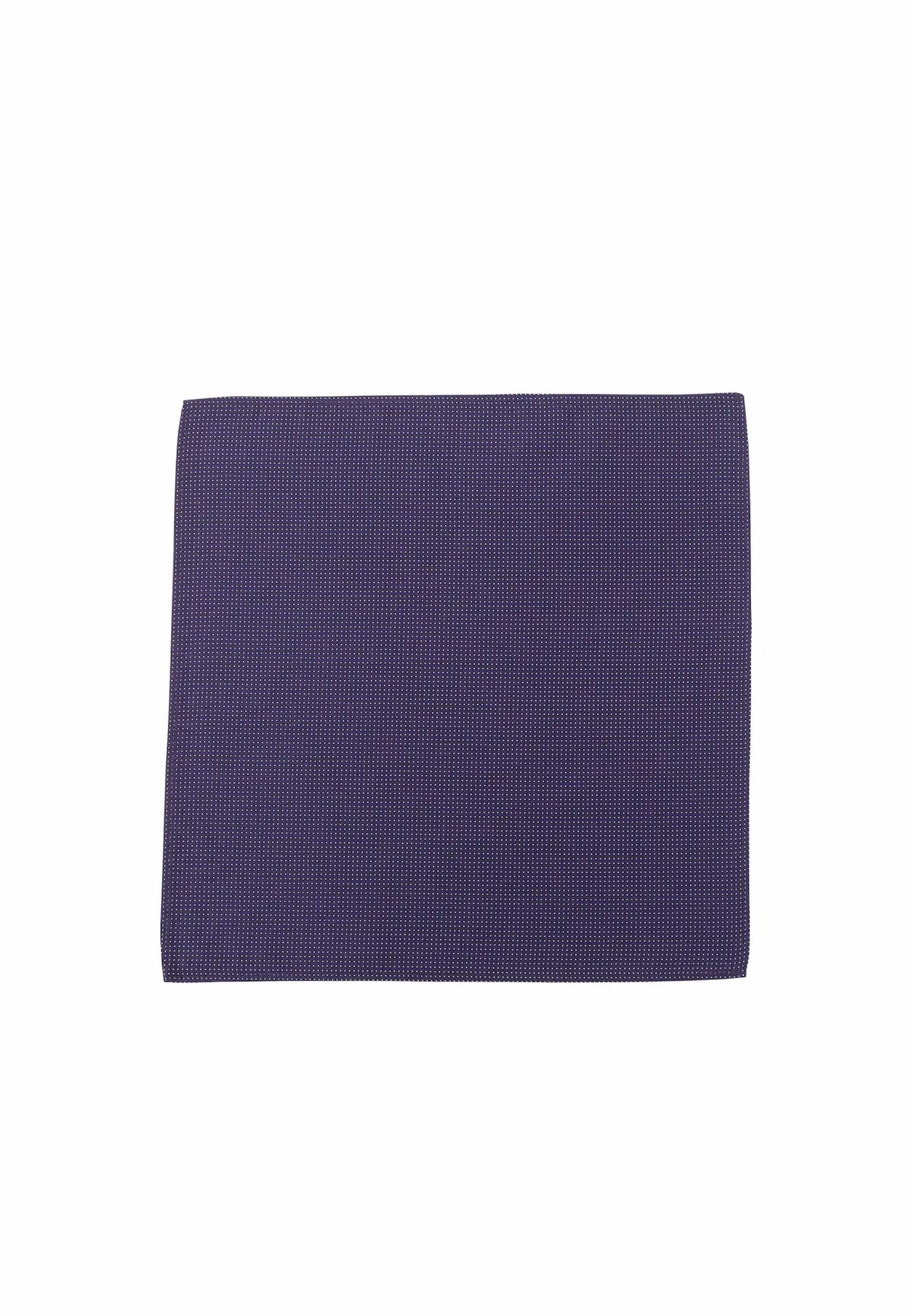 (Dunkellila) Einstecktuch Herren aus 100% Seide Picoté 28x28cm flach
