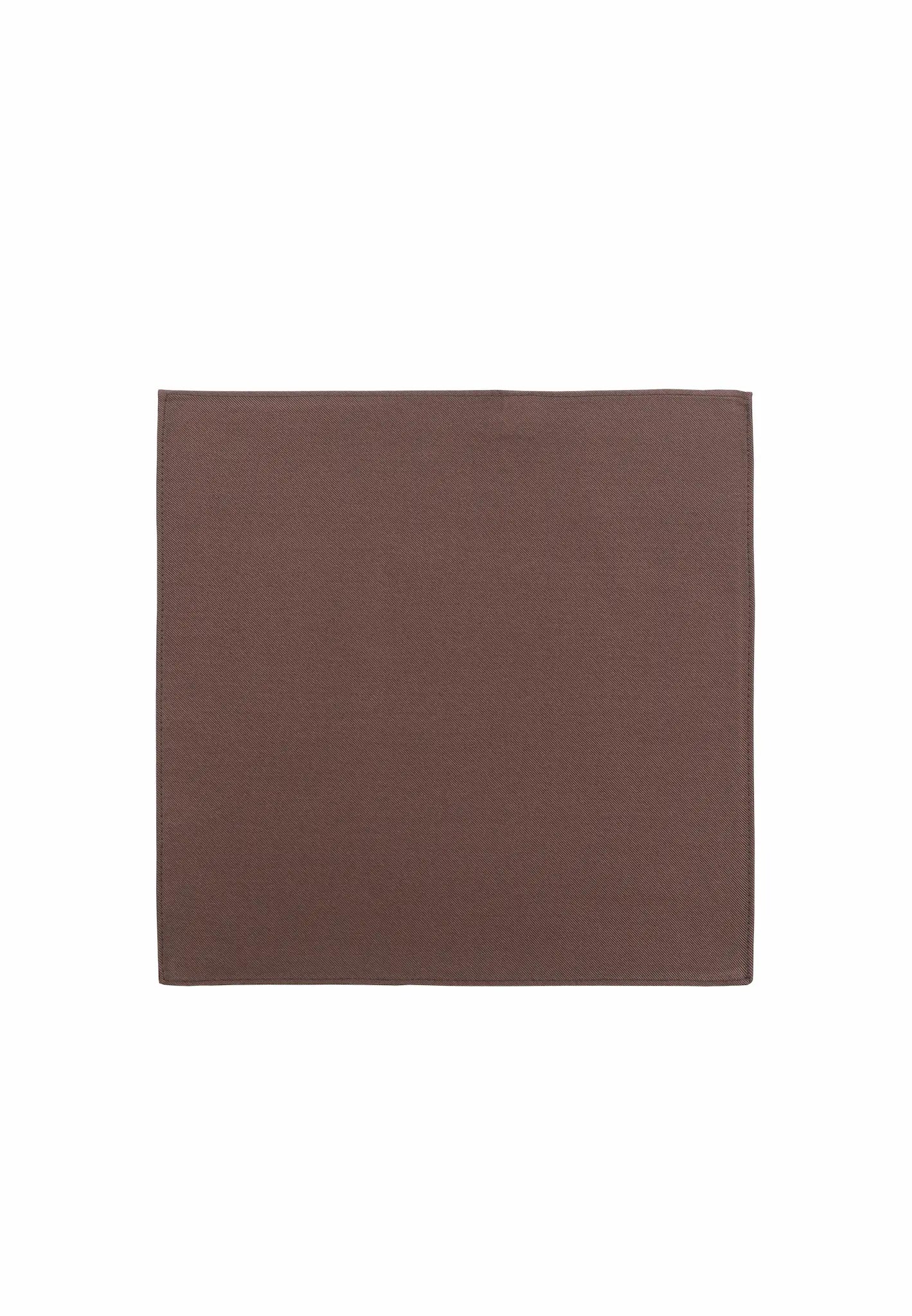 (Braun) Uni Einstecktuch aus Seide 28x28cm