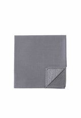 (Grau) Uni Einstecktuch aus Seide Rückseite 28x28cm