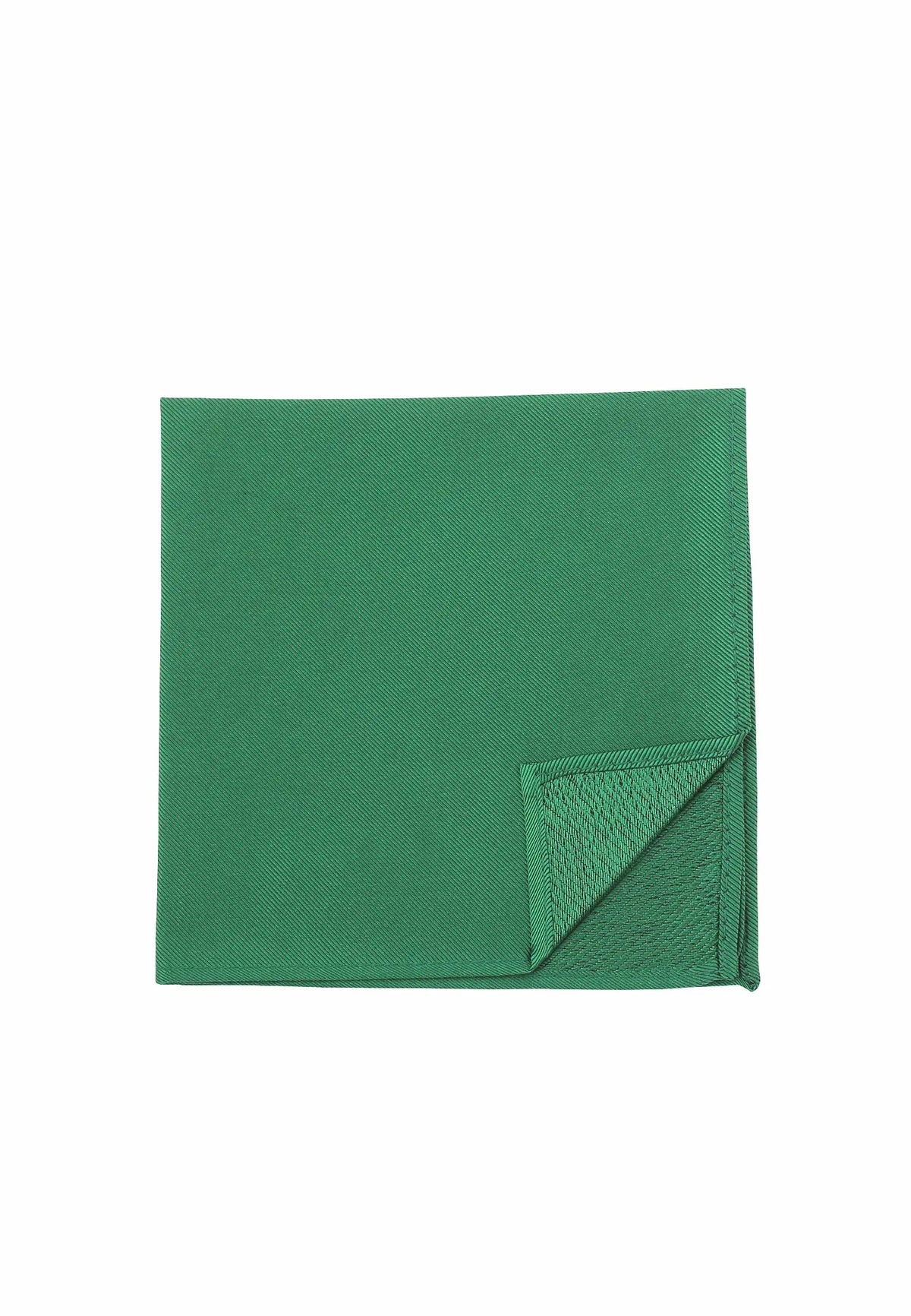 (Grün) Uni Einstecktuch aus Seide gefaltet 28x28cm