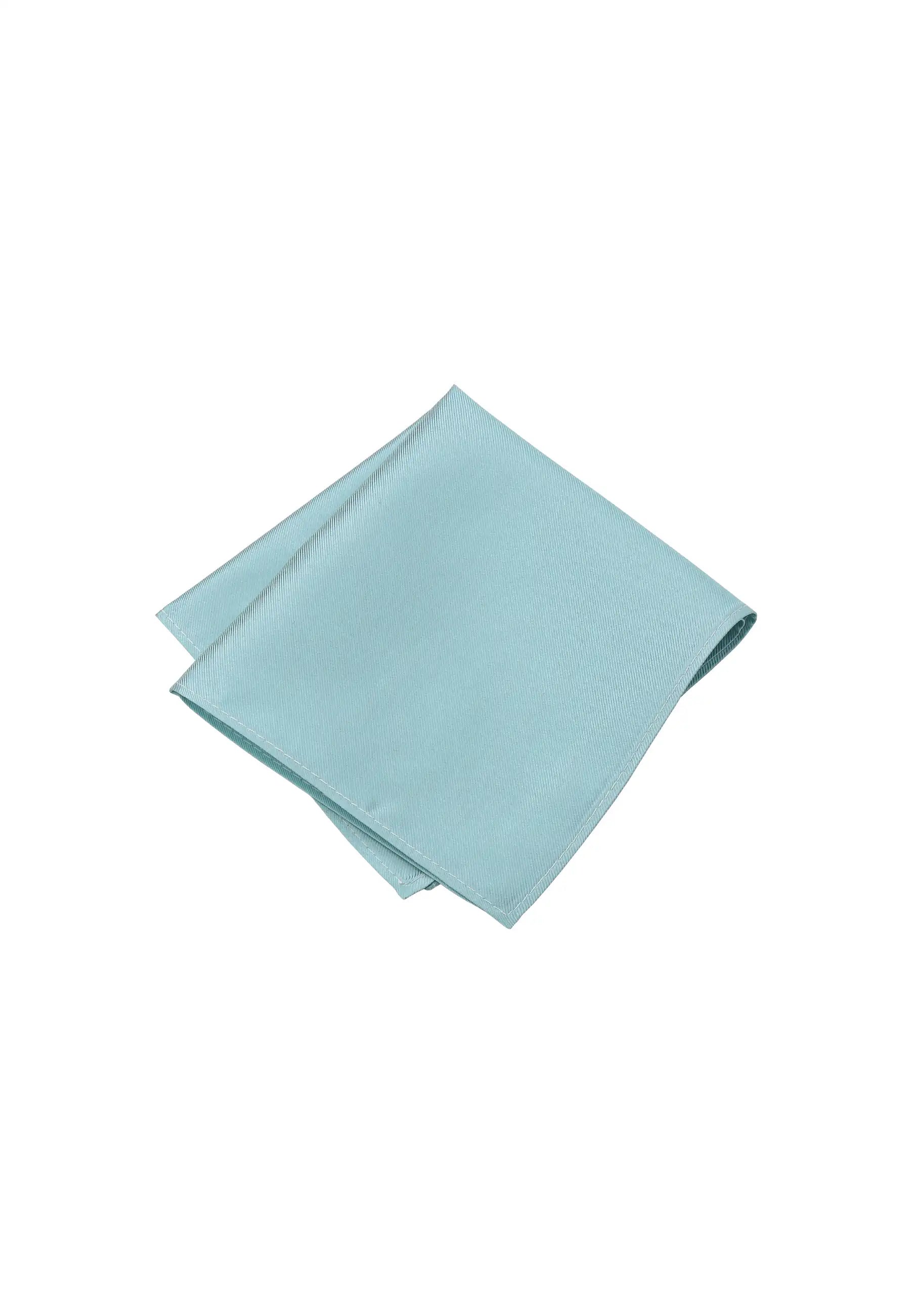 (Aqua) Uni Einstecktuch Herren aus 100% Seide in Pastellfarbe, gefaltet