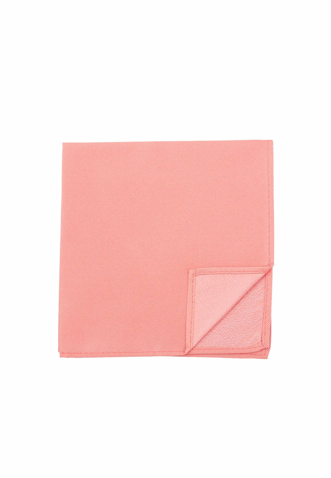 (Lachs) Uni Seiden-Einstecktuch 28x28cm in Pastellfarbe, Vorderseite mit Ecke