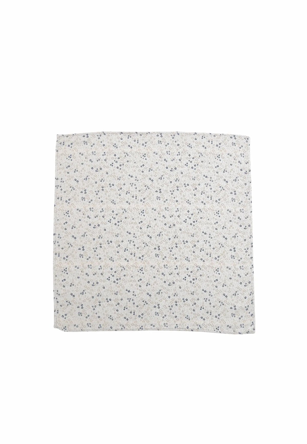 (Beige) Seiden-Einstecktuch mit floralem Muster, ausgebreitet, 28 x 28 cm