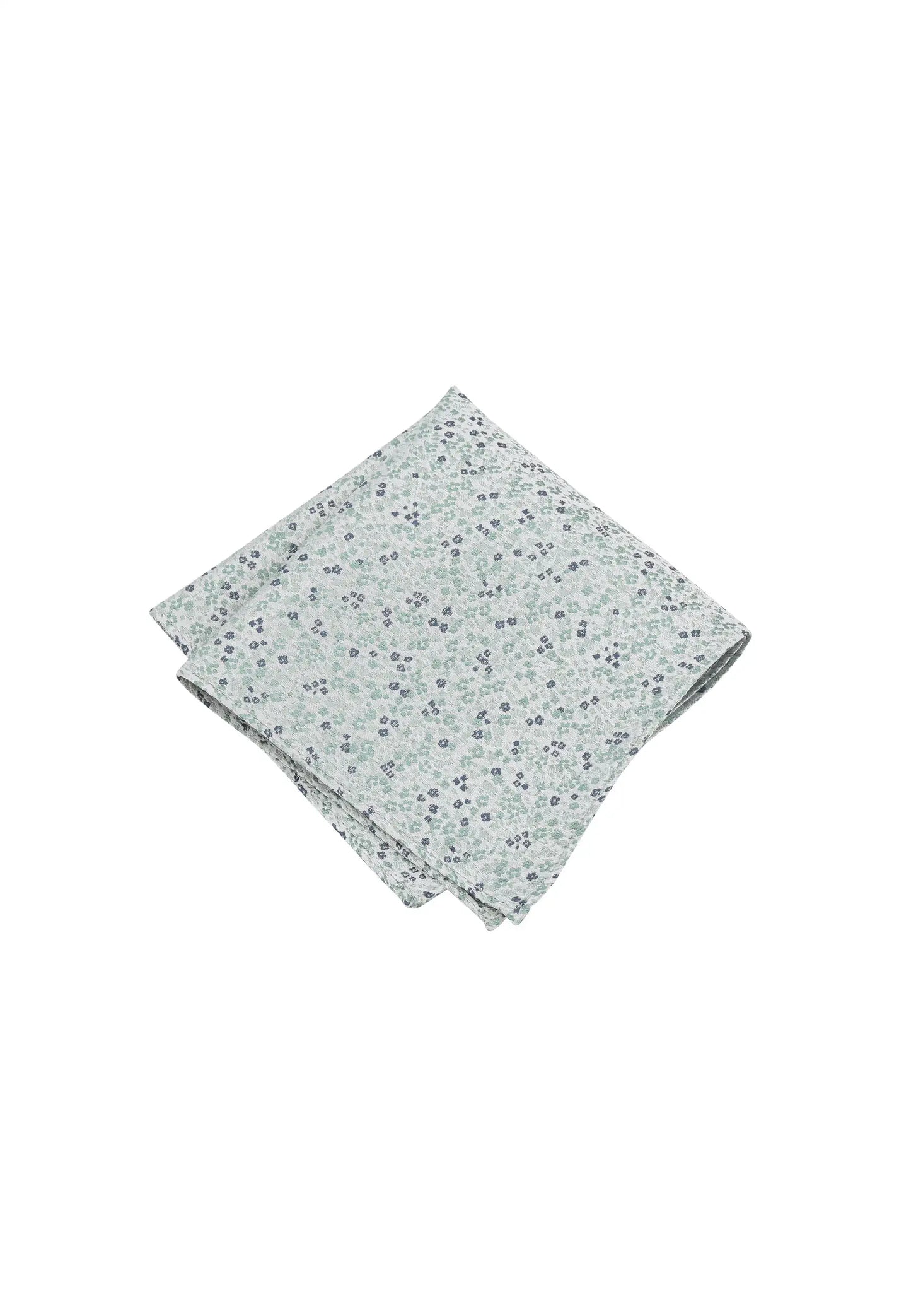 (Mint) Seiden-Einstecktuch mit floralem Muster, gefaltet, 28 x 28 cm
