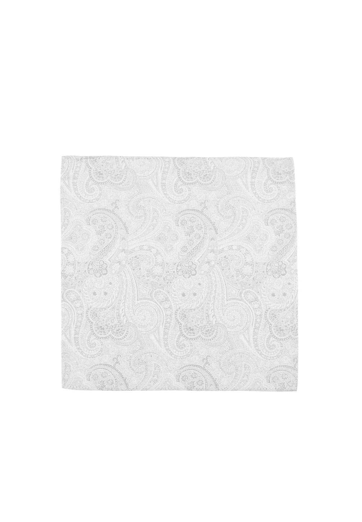 (Champagner) Einstecktuch Hochzeit Paisley – Frontalansicht flach ausgelegt