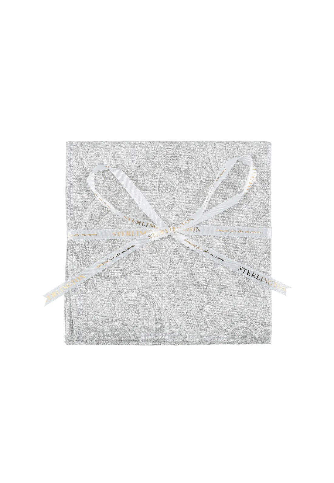 (Champagner) Einstecktuch Sterlington Paisley Seide – mit Geschenkschleife