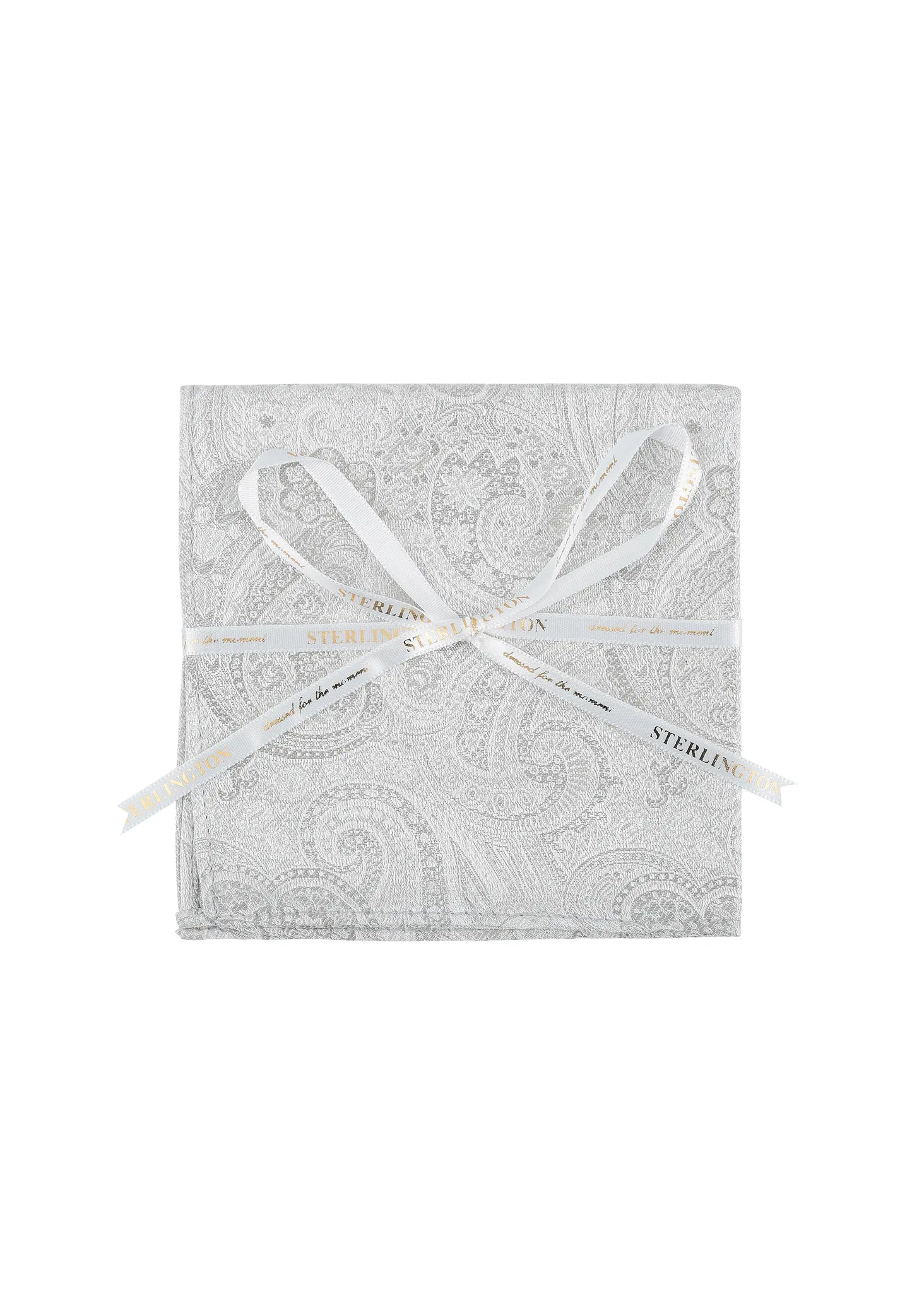 (Champagner) Einstecktuch Sterlington Paisley Seide – mit Geschenkschleife