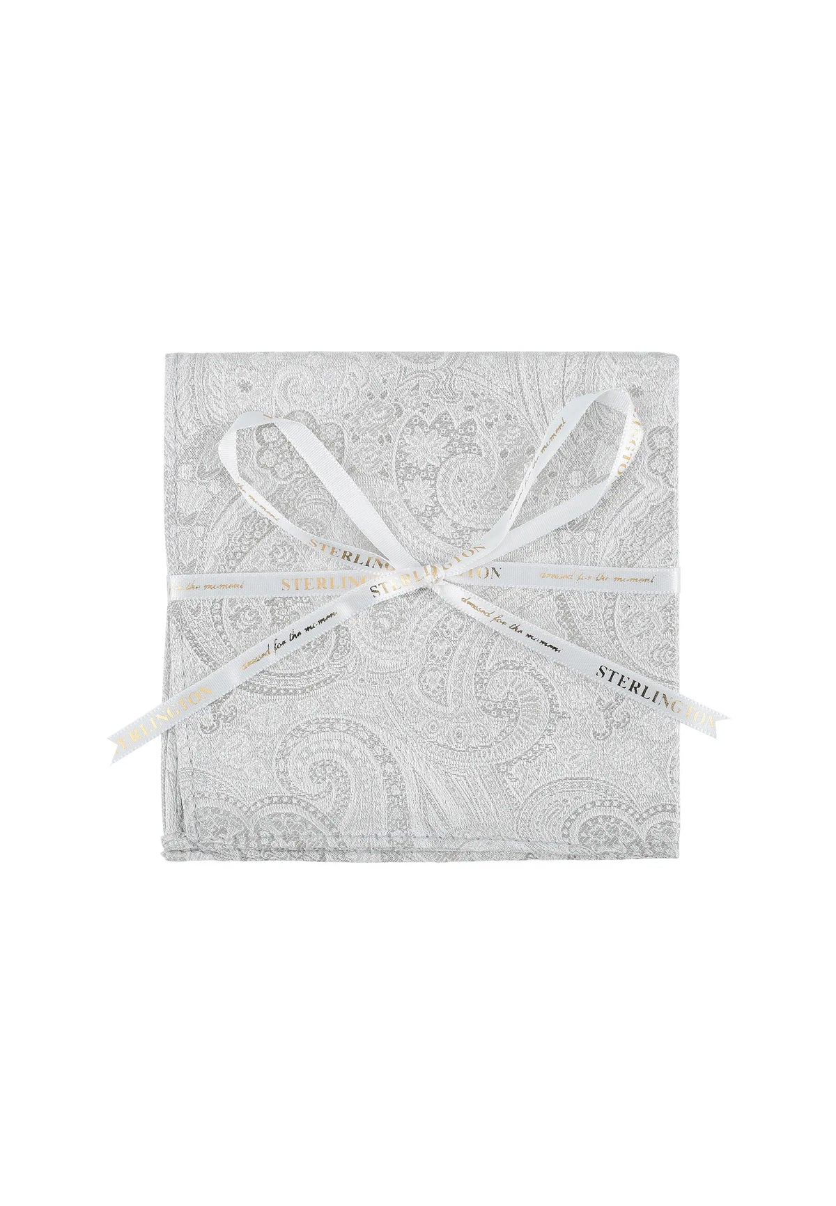 (Champagner) Einstecktuch Sterlington Paisley Seide – mit Geschenkschleife