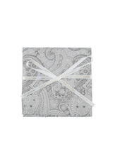 (Silber) Einstecktuch Sterlington Paisley Seide – mit Geschenkschleife