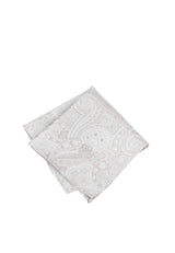 (Beige) Einstecktuch Hochzeit Paisley Seide – diagonal gefaltet