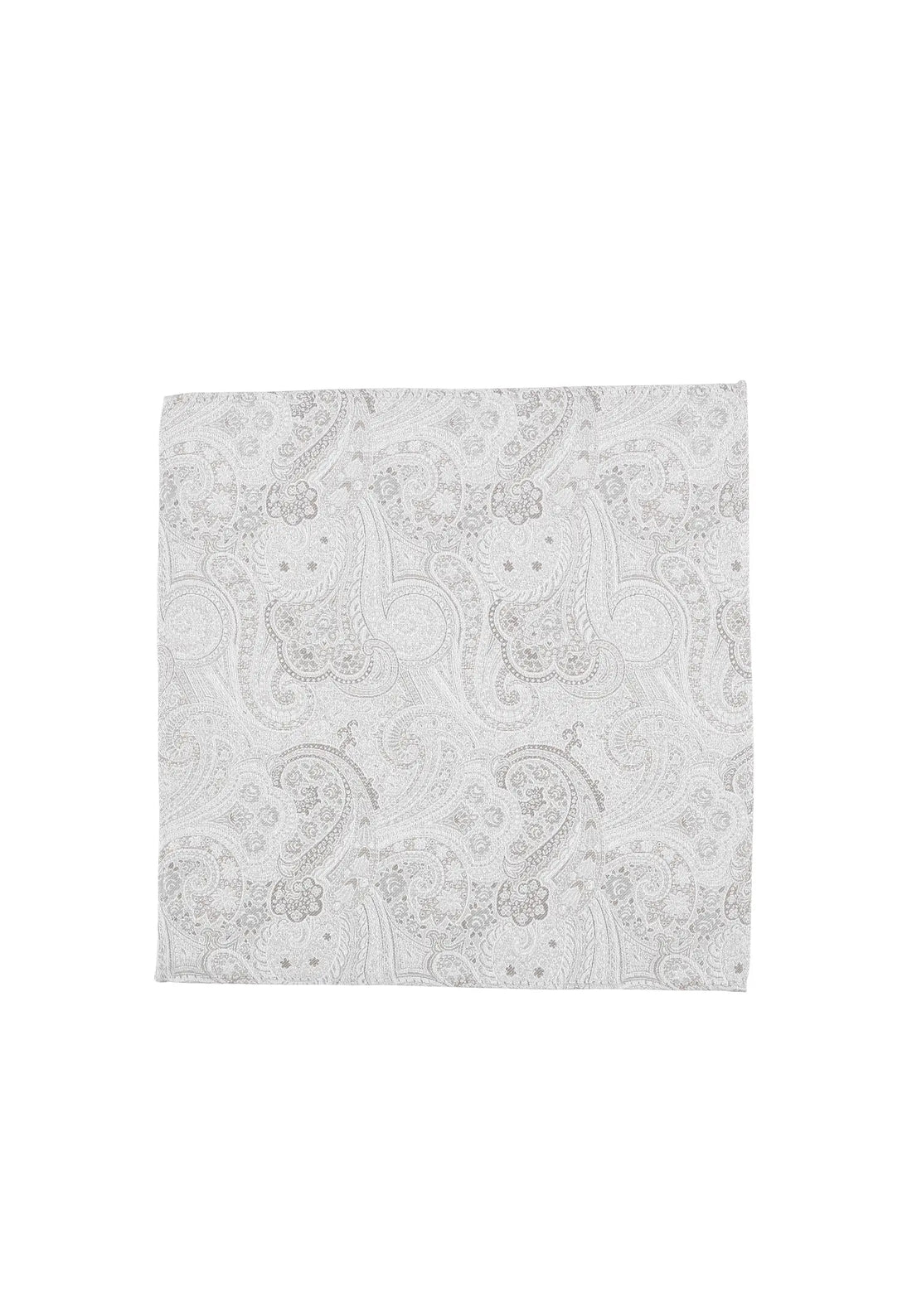 (Beige) Einstecktuch Hochzeit Paisley – Frontalansicht flach ausgelegt