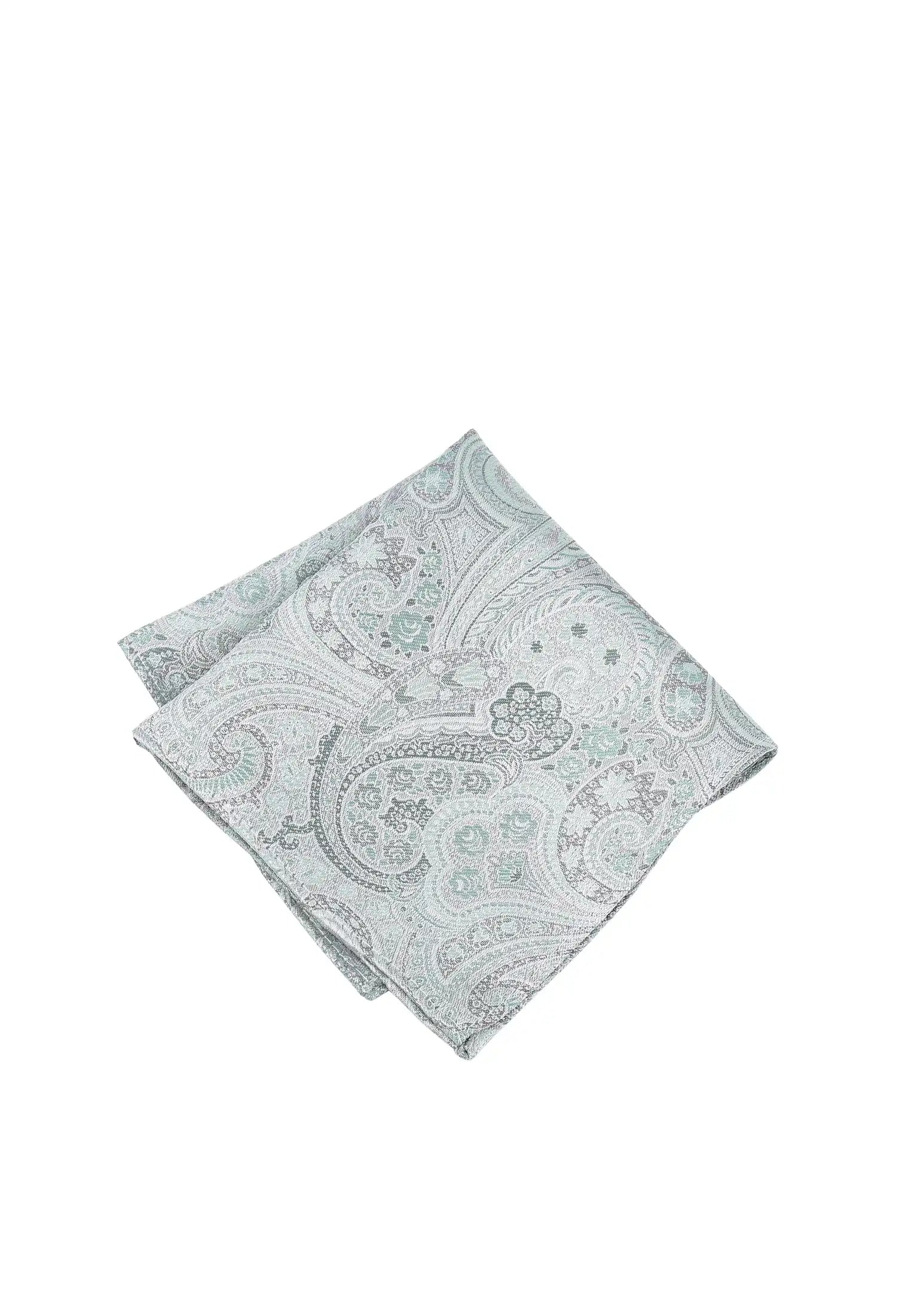 (Grün) Einstecktuch Hochzeit Paisley Seide – diagonal gefaltet