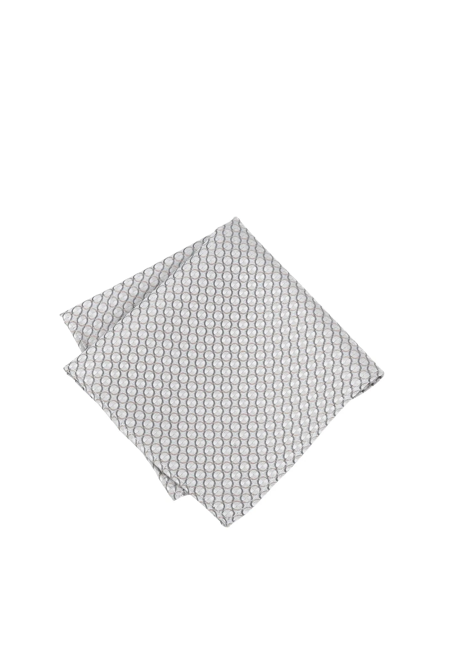 (Silber) Einstecktuch Hochzeit Kreise Seide – diagonal gefaltet