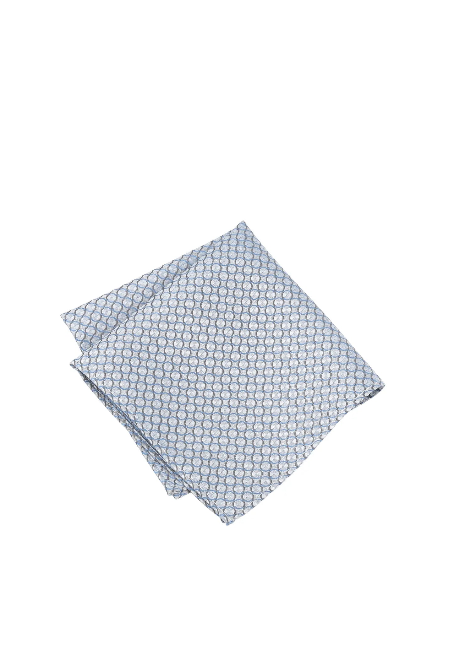 (Blau) Einstecktuch Hochzeit Kreise Seide – diagonal gefaltet