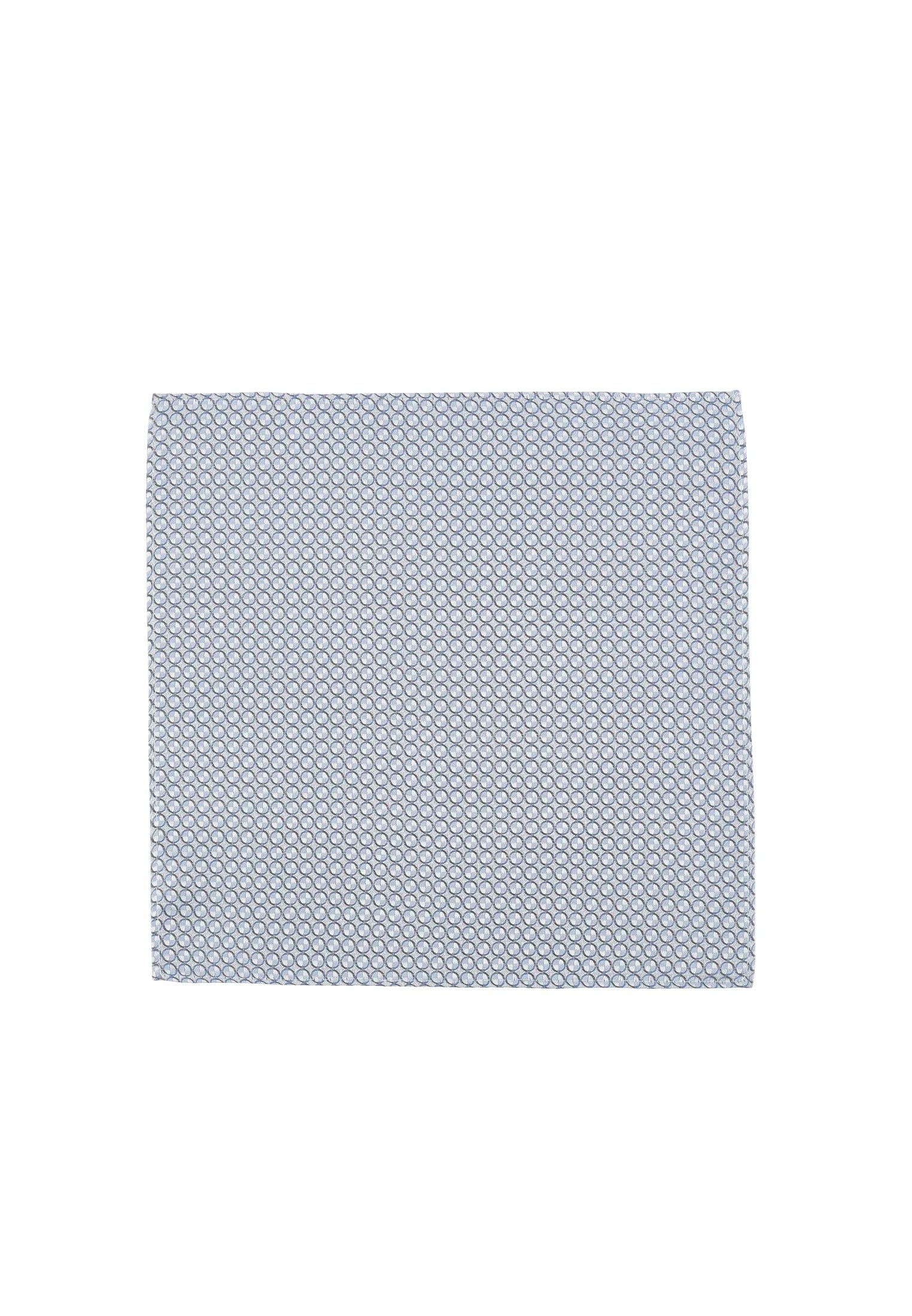 (Blau) Einstecktuch Hochzeit Kreise – Frontalansicht flach ausgelegt