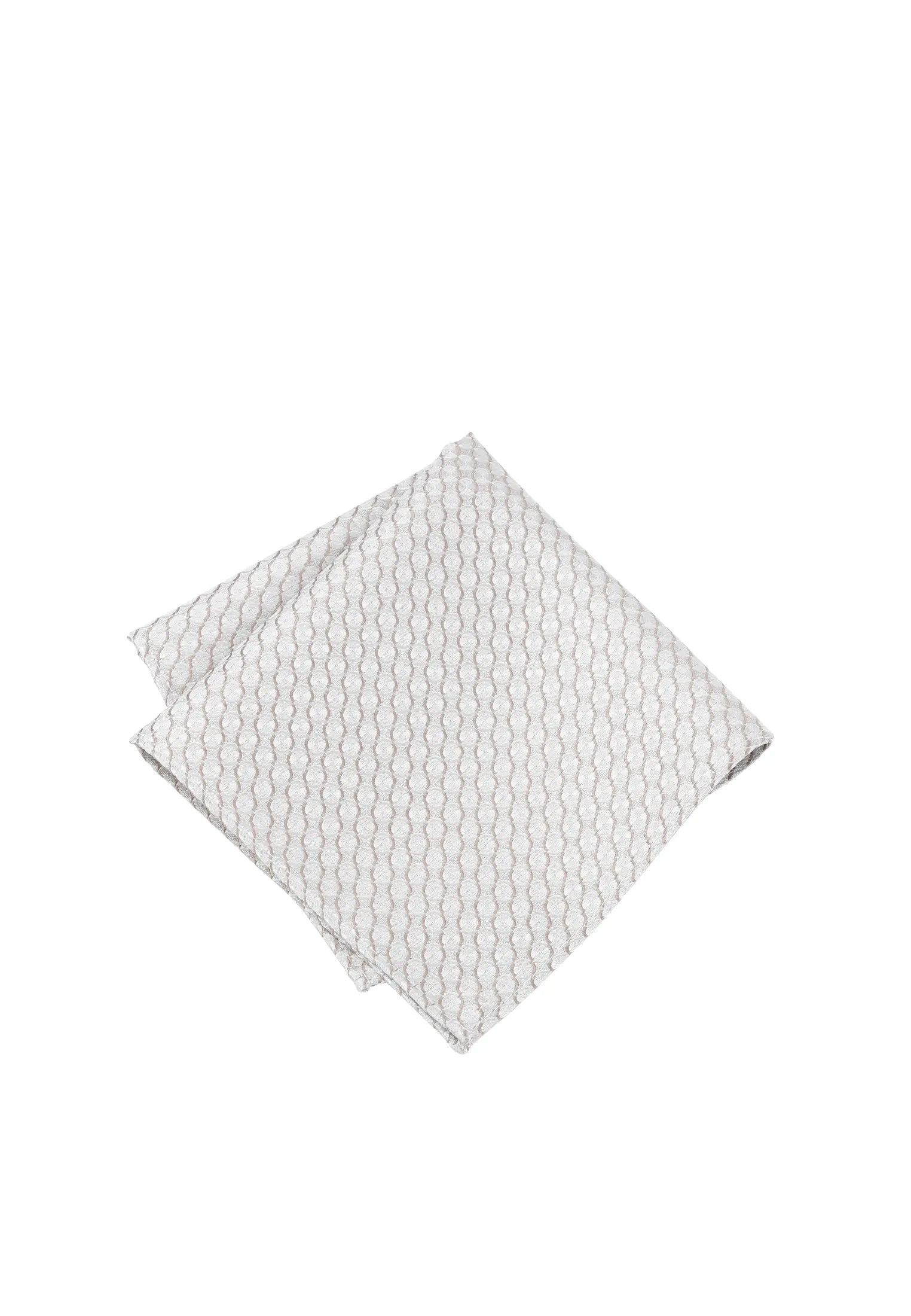(Beige) Einstecktuch Hochzeit Kreise Seide – diagonal gefaltet