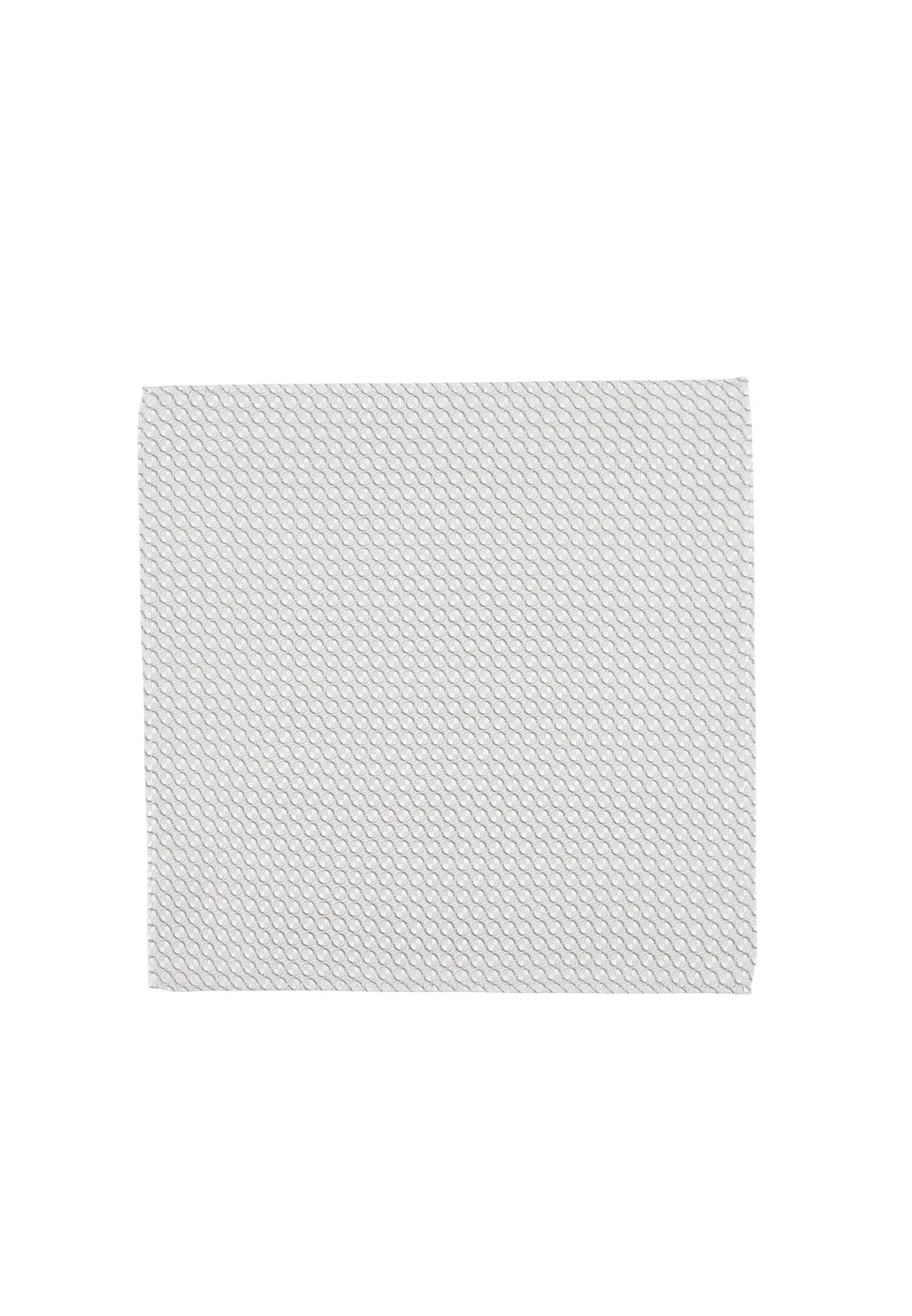 (Beige) Einstecktuch Hochzeit Kreise – Frontalansicht flach ausgelegt
