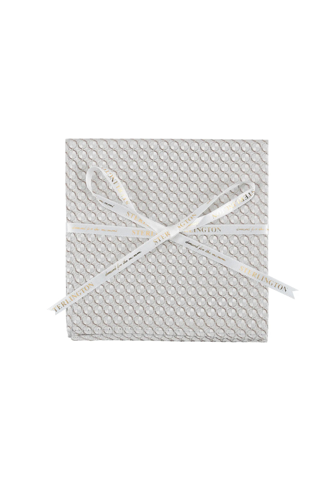 (Beige) Einstecktuch Sterlington Kreise Seide – mit Geschenkschleife