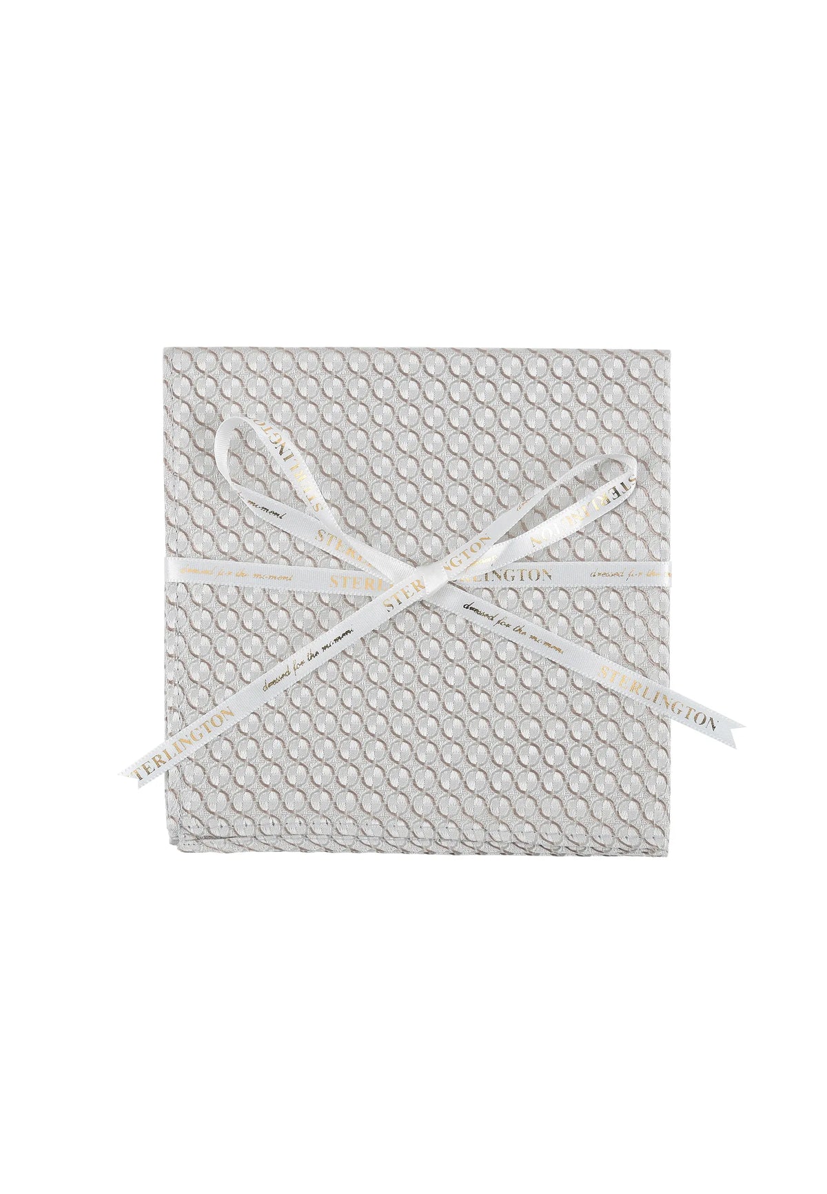 (Beige) Einstecktuch Sterlington Kreise Seide – mit Geschenkschleife