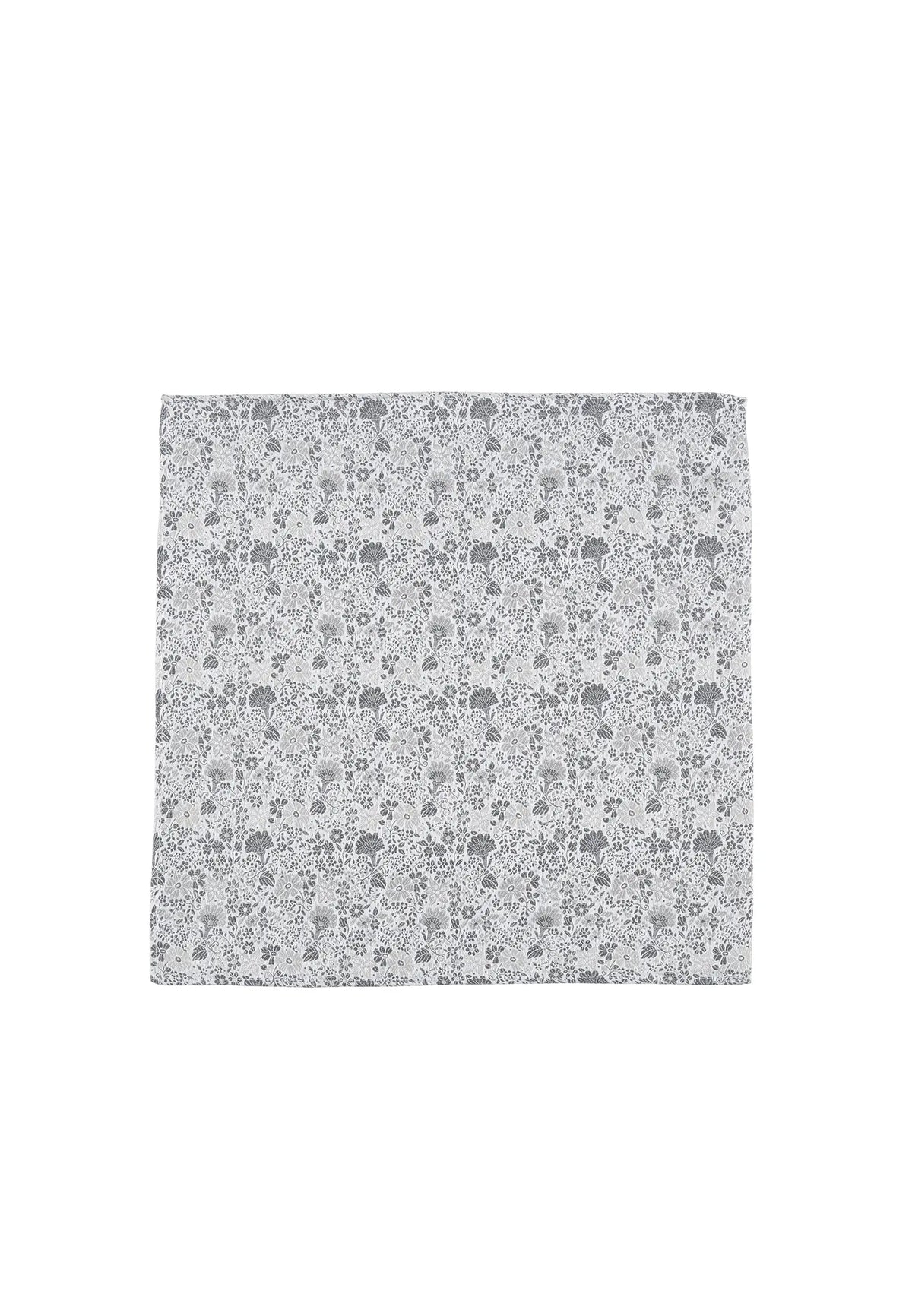 (Silber) Einstecktuch Hochzeit Floral – Frontalansicht flach ausgelegt