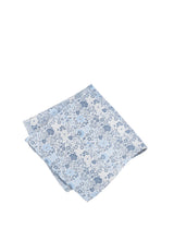 (Hellblau) Einstecktuch Hochzeit Floral Seide – diagonal gefaltet