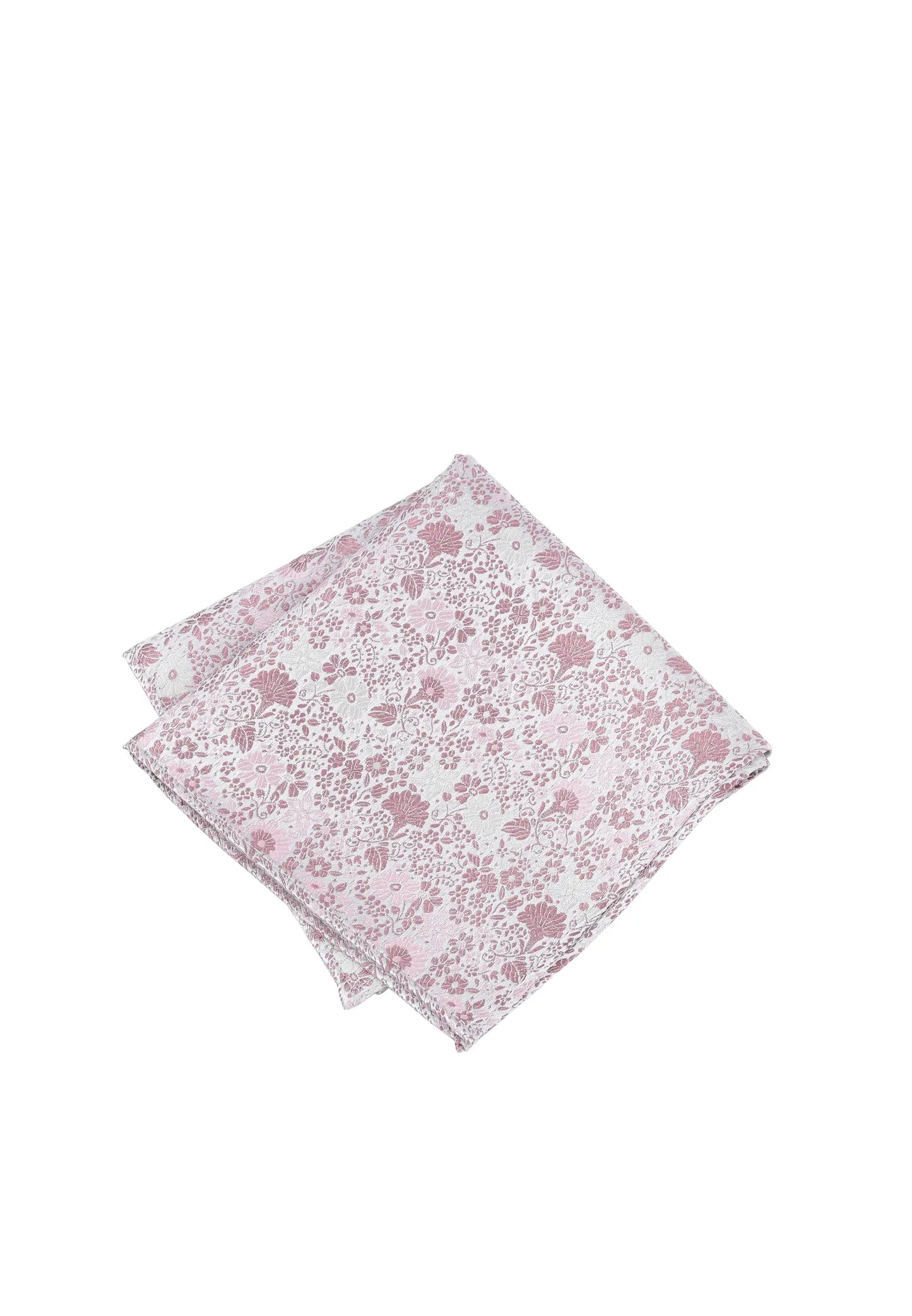 (Rosa) Einstecktuch Hochzeit Floral Seide – diagonal gefaltet