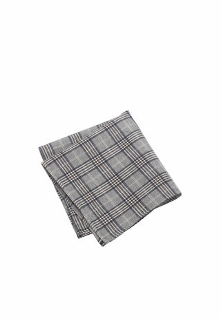 Men's pocket square Glen check - Grey