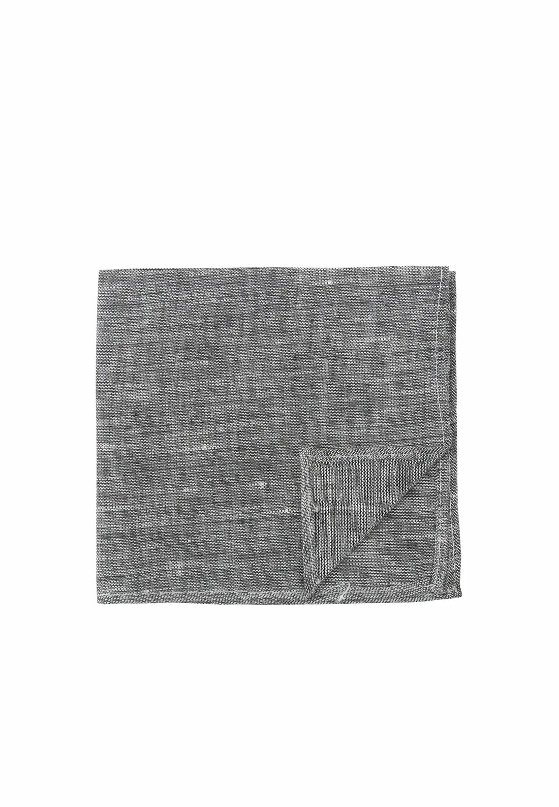 (Grau) Leinen-Einstecktuch Herren – Detailansicht Textur
