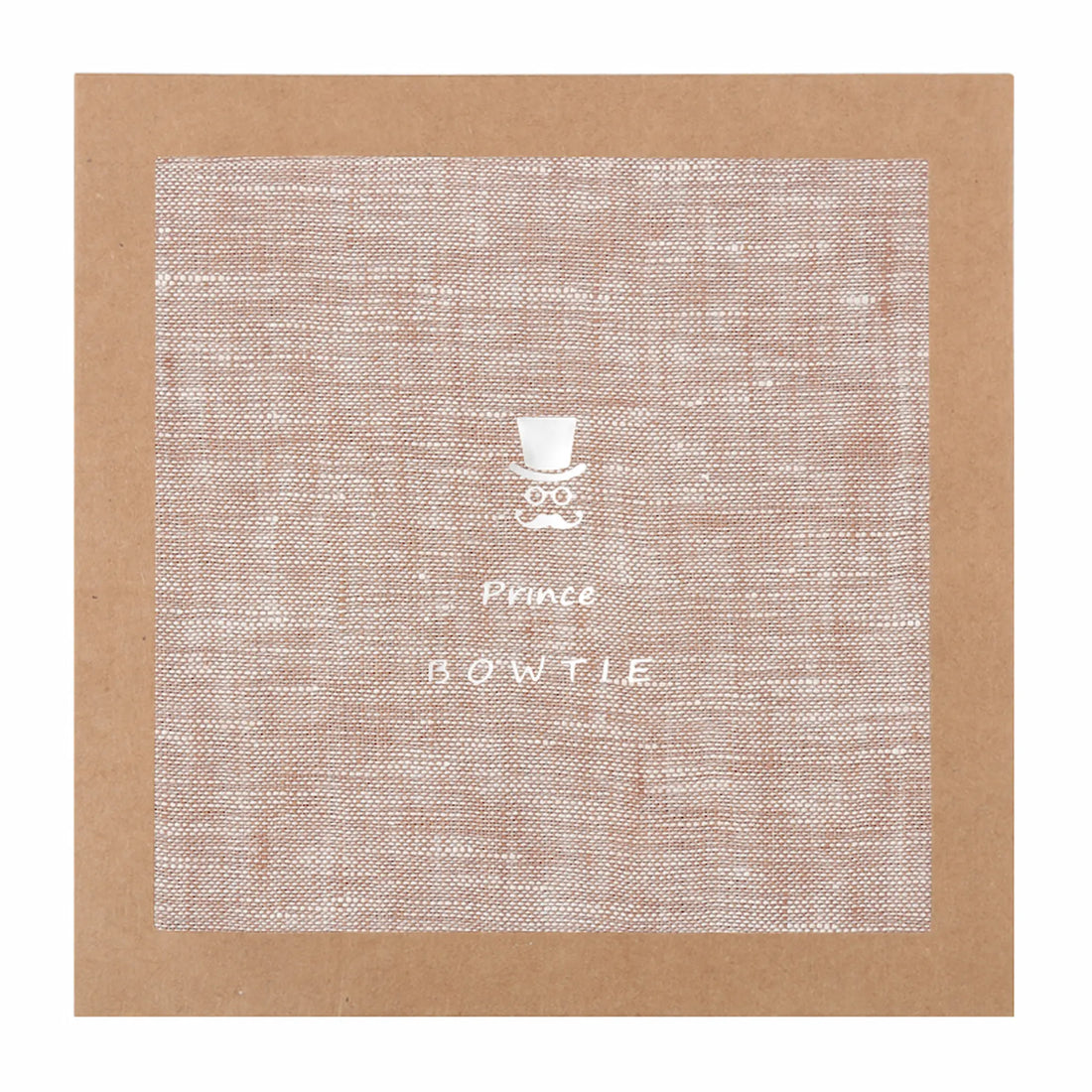 (Beige) Leinen-Einstecktuch in Geschenkverpackung – Prince Bowtie