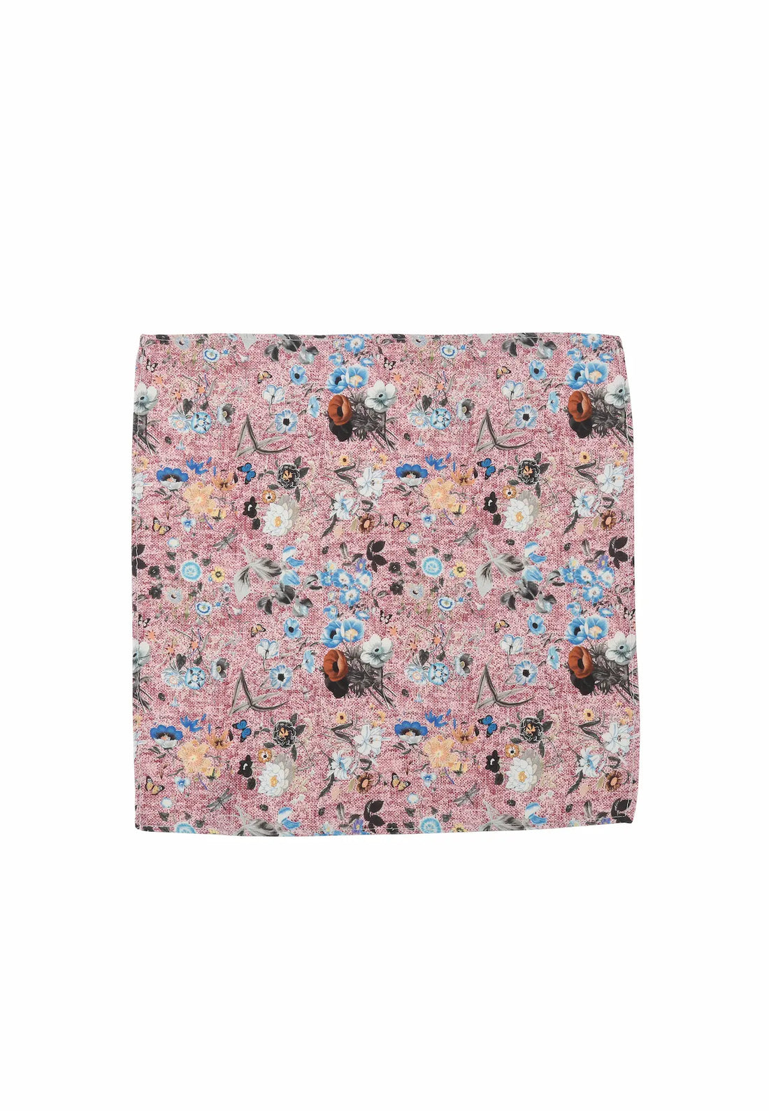 (Rot) Einstecktuch Herren floral 28x28 cm – Gesamtansicht