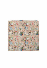 (Beige) Einstecktuch Herren floral 28x28 cm – Gesamtansicht