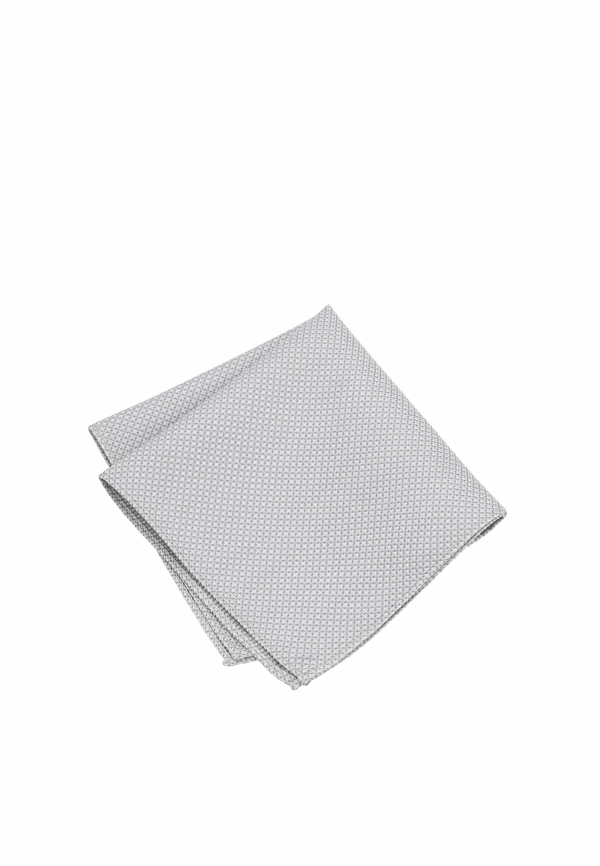 (Silber) Einstecktuch Herren Mikromuster Seide – Pochette gefaltet