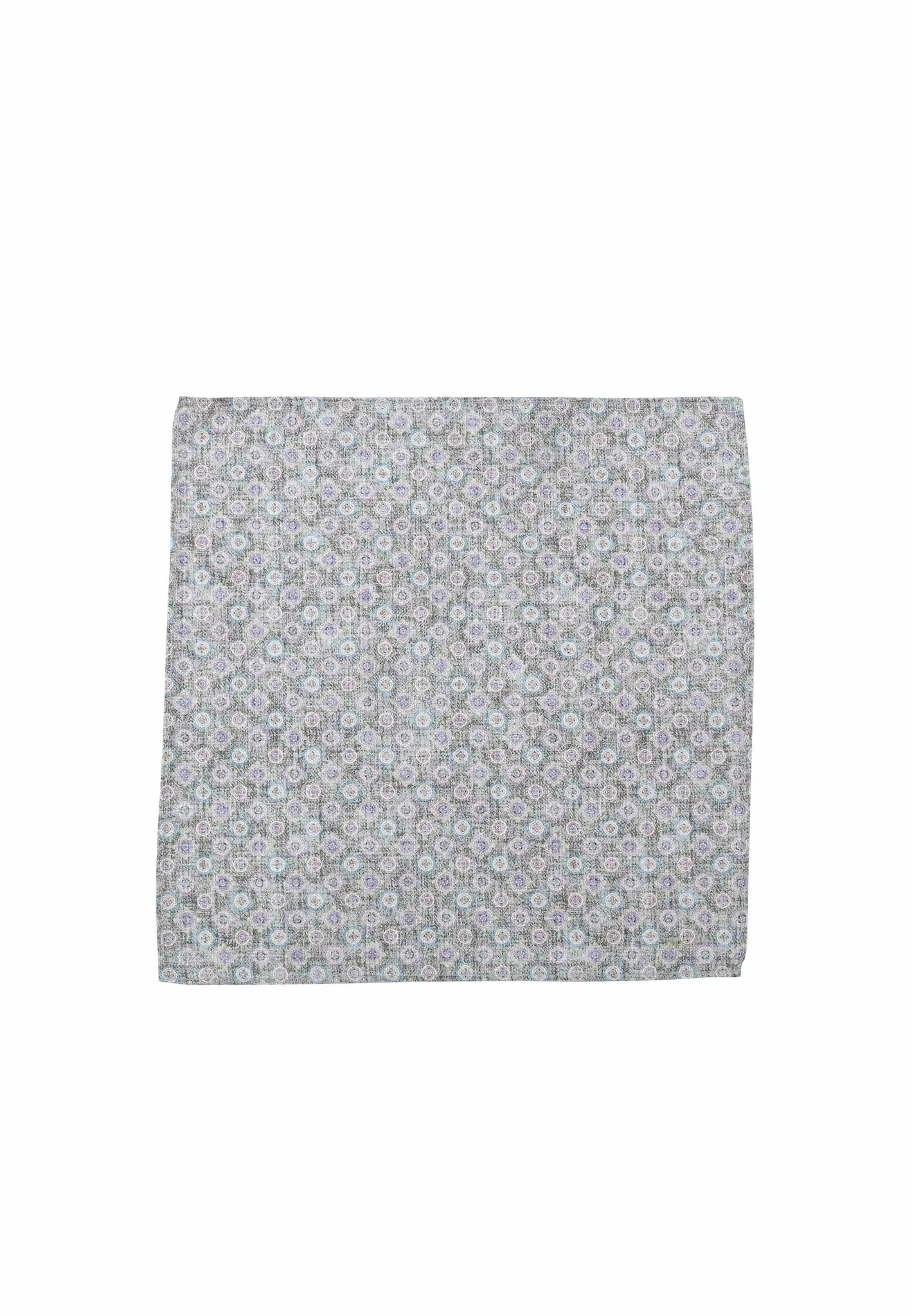 (Grau) Einstecktuch Herren Medaillon-Muster 28x28 cm – Gesamtansicht