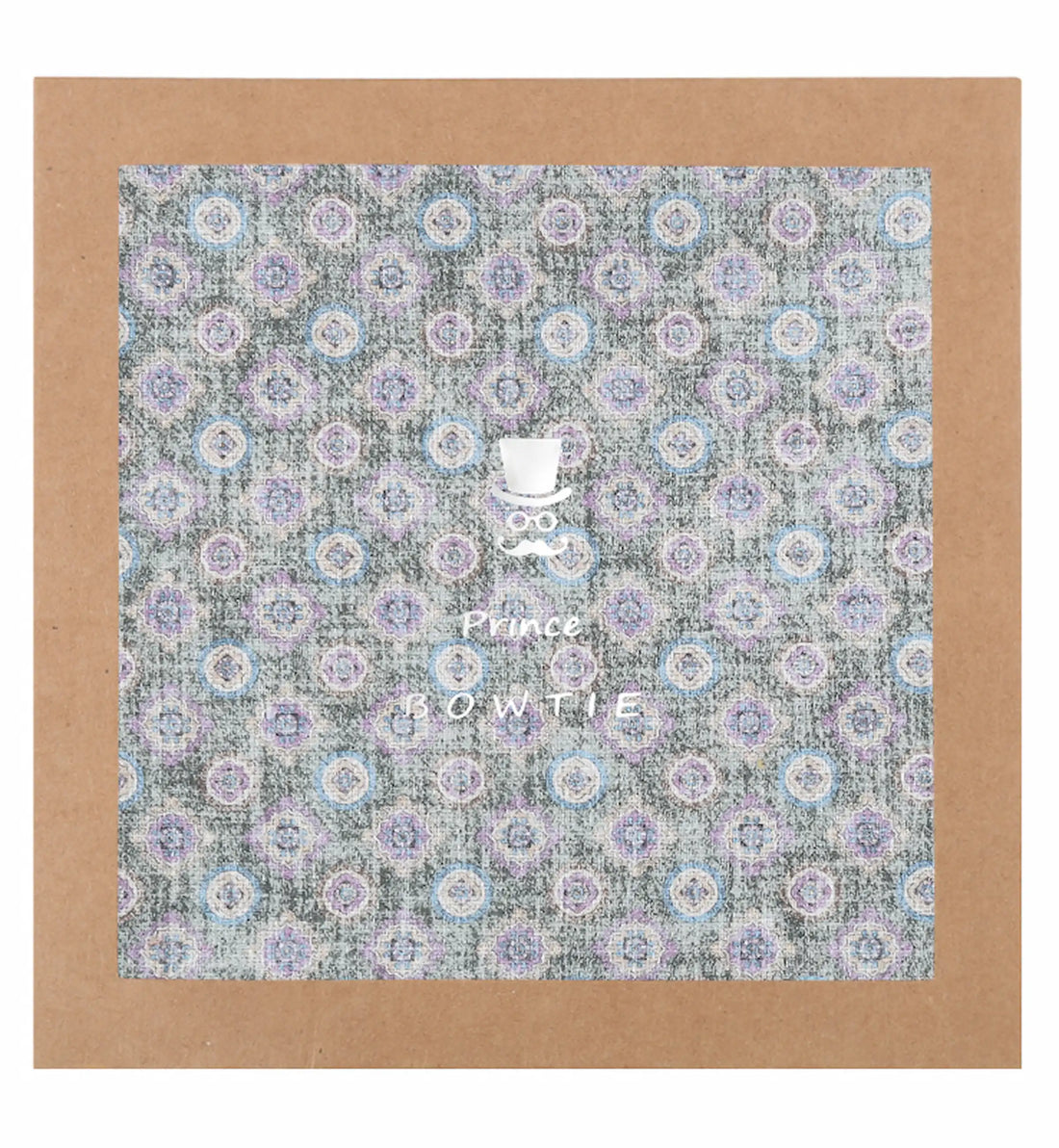 (Grau) Einstecktuch Medaillon-Muster in Geschenkverpackung – Prince Bowtie