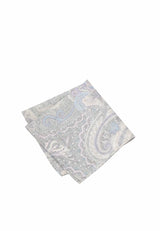 (Grau) Einstecktuch Herren Paisley-Muster Baumwolle – diagonal gefaltet