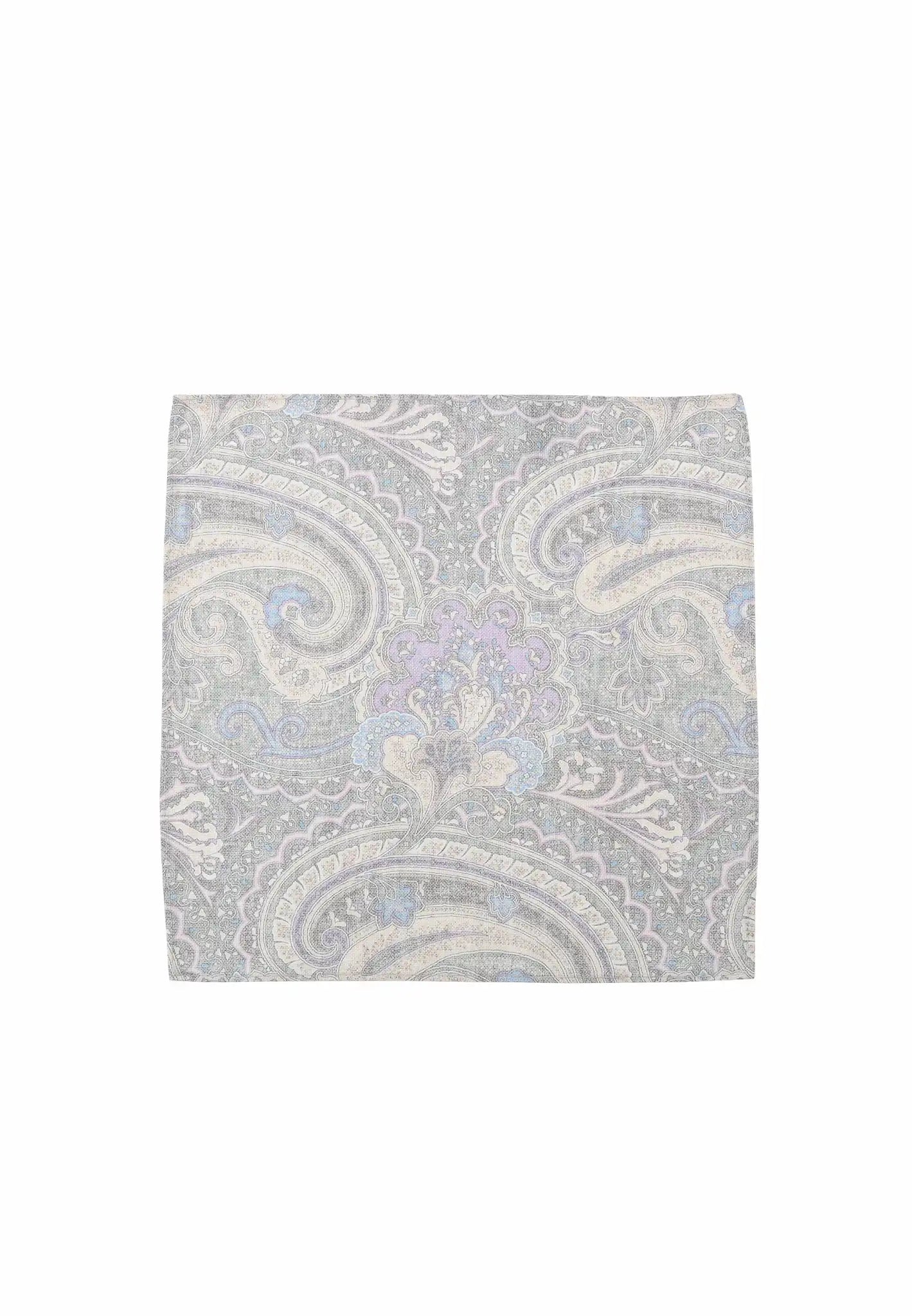 (Grau) Einstecktuch Herren Paisley-Muster 28x28 cm – Gesamtansicht