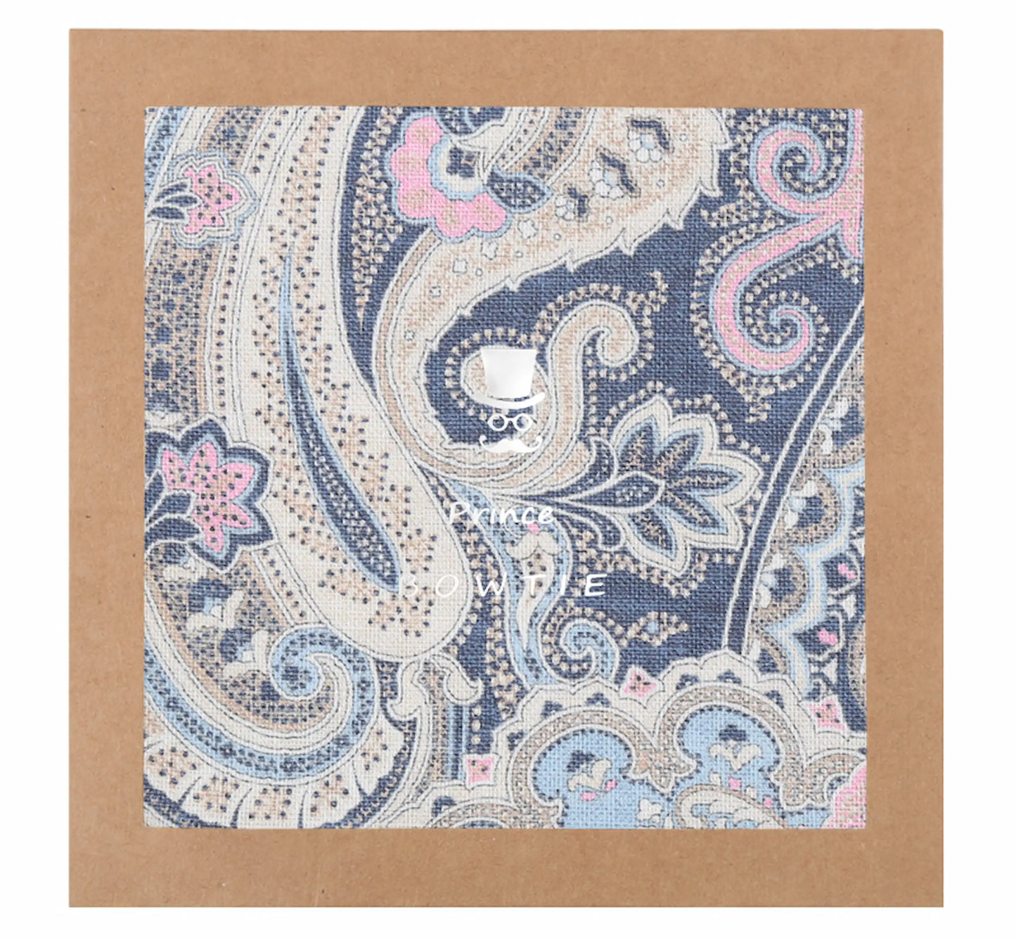 (Dunkelblau) Einstecktuch Paisley-Muster in Geschenkverpackung – Prince Bowtie