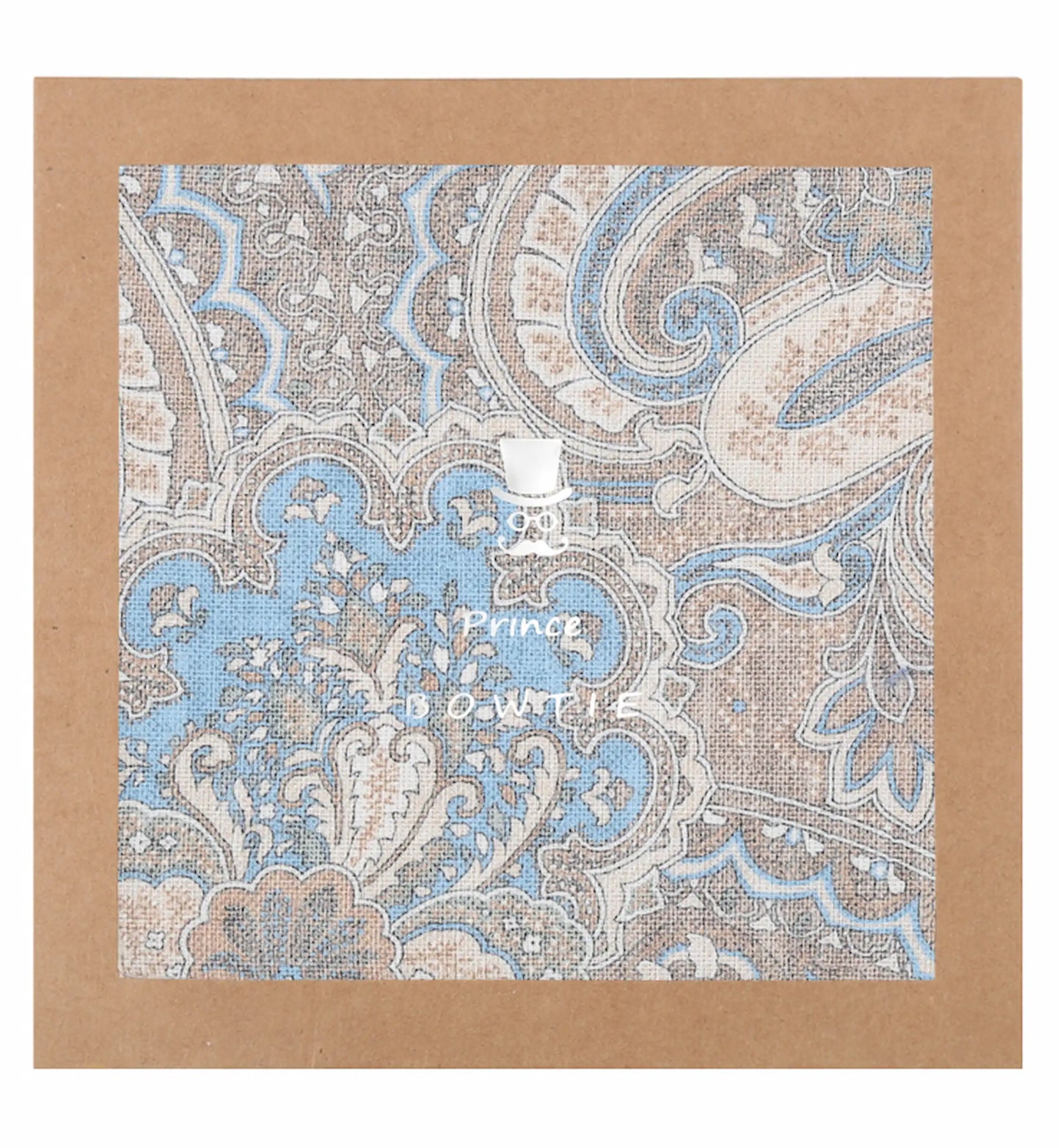 (Beige) Einstecktuch Paisley-Muster in Geschenkverpackung – Prince Bowtie