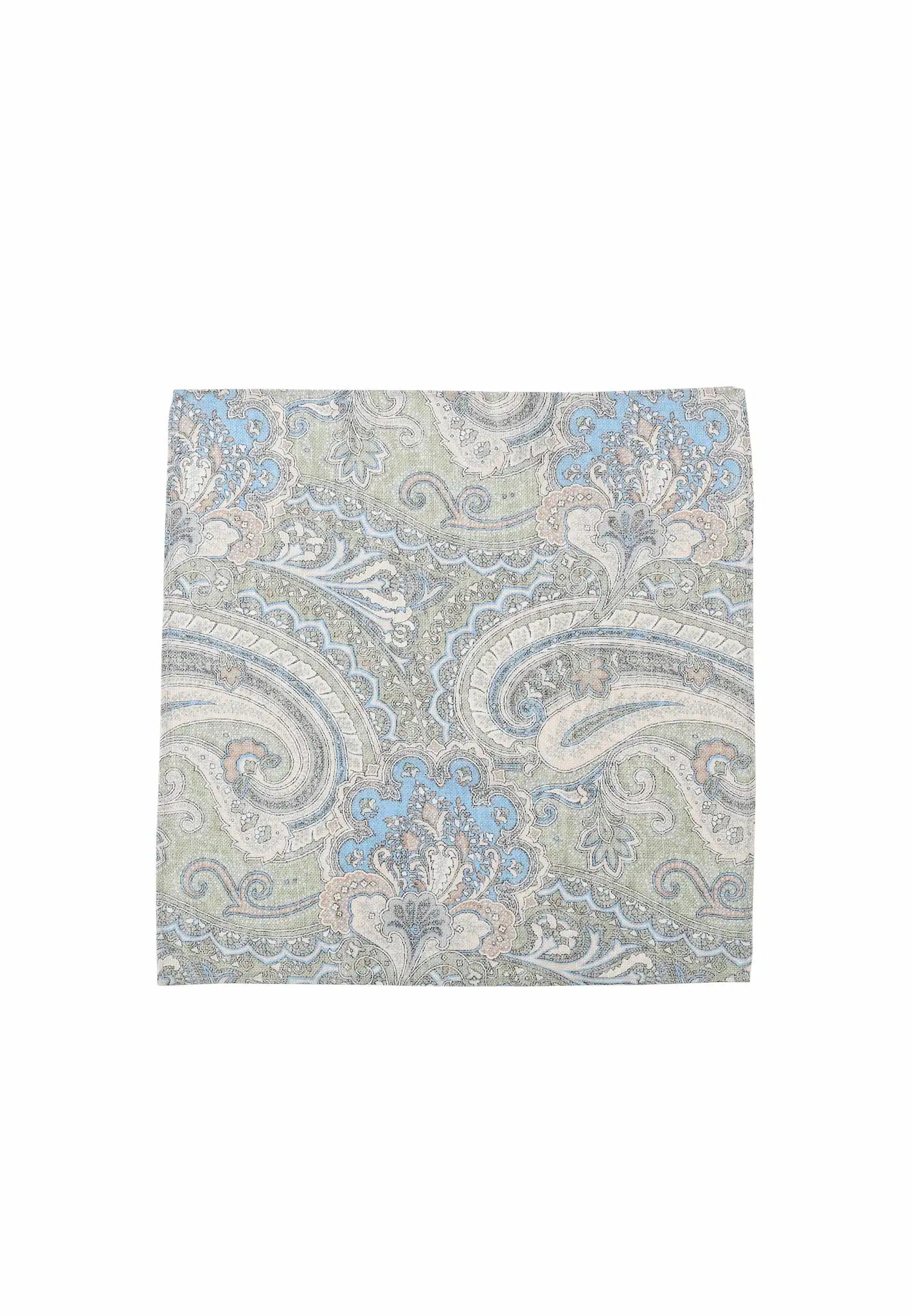 (Grün) Einstecktuch Herren Paisley-Muster 28x28 cm – Gesamtansicht