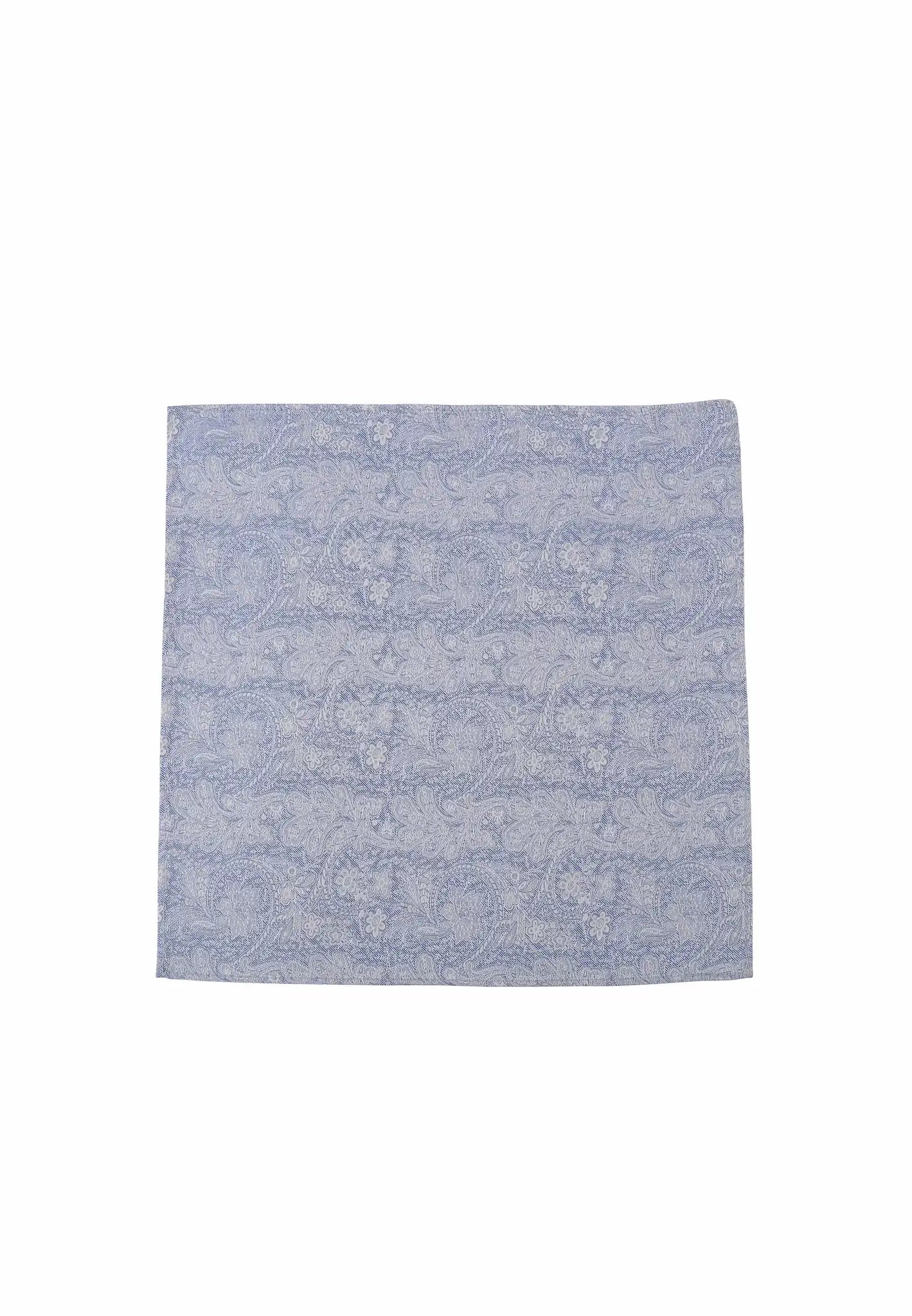 (Hellblau) Einstecktuch Herren Paisley Seide 28x28 cm – Gesamtansicht