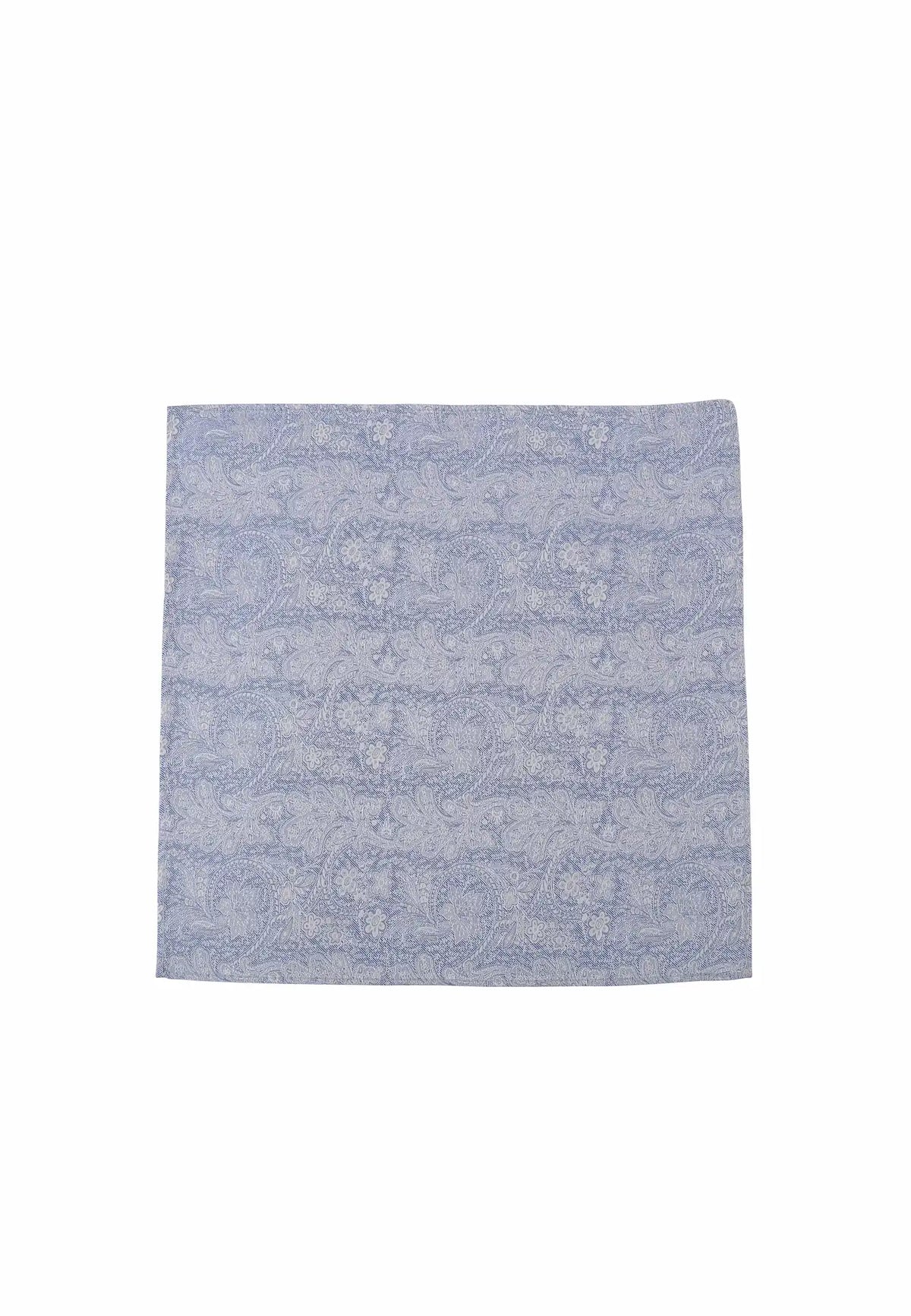 (Hellblau) Einstecktuch Herren Paisley Seide 28x28 cm – Gesamtansicht