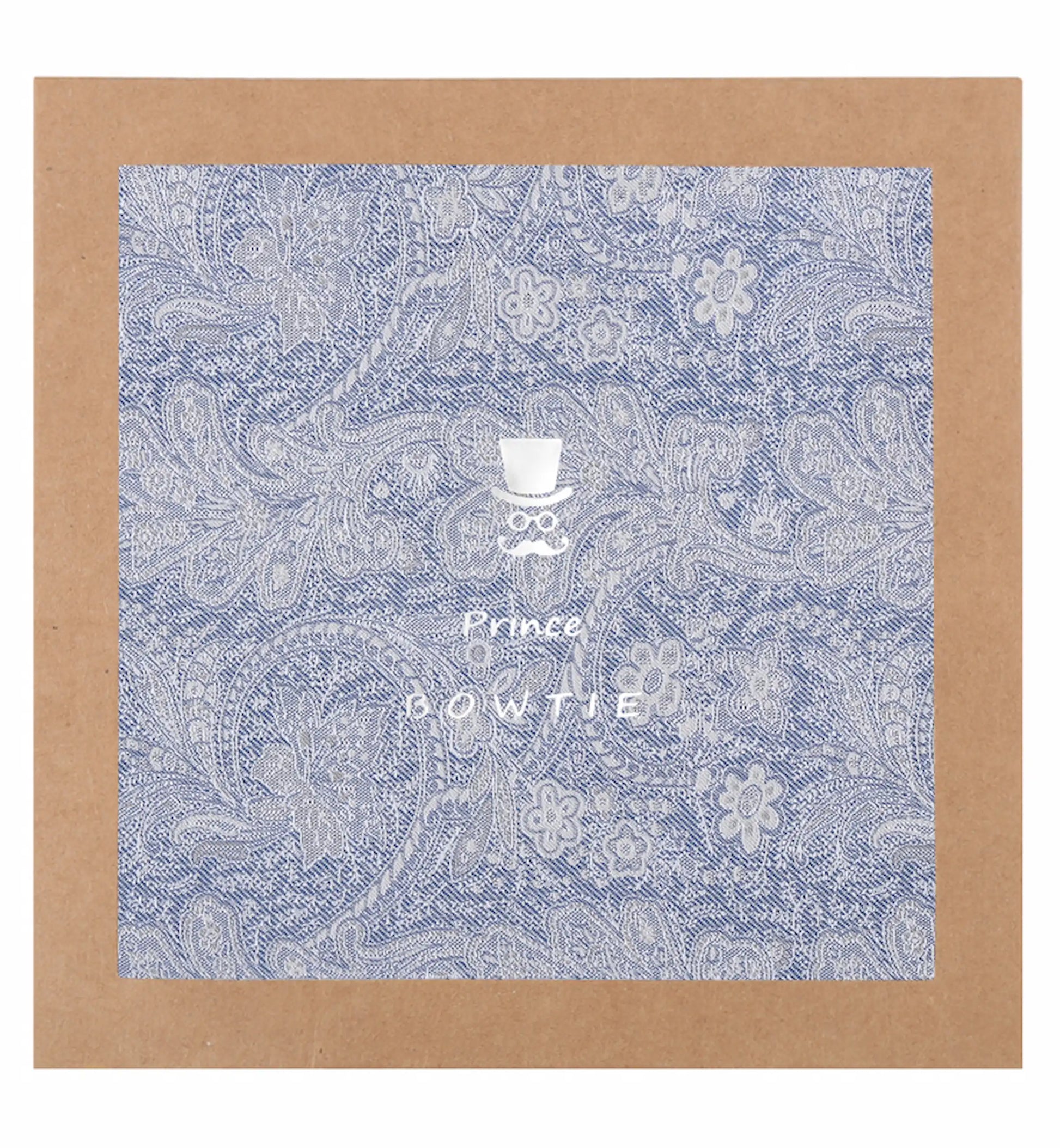 (Hellblau) Einstecktuch Paisley Seide in Geschenkverpackung – Prince Bowtie