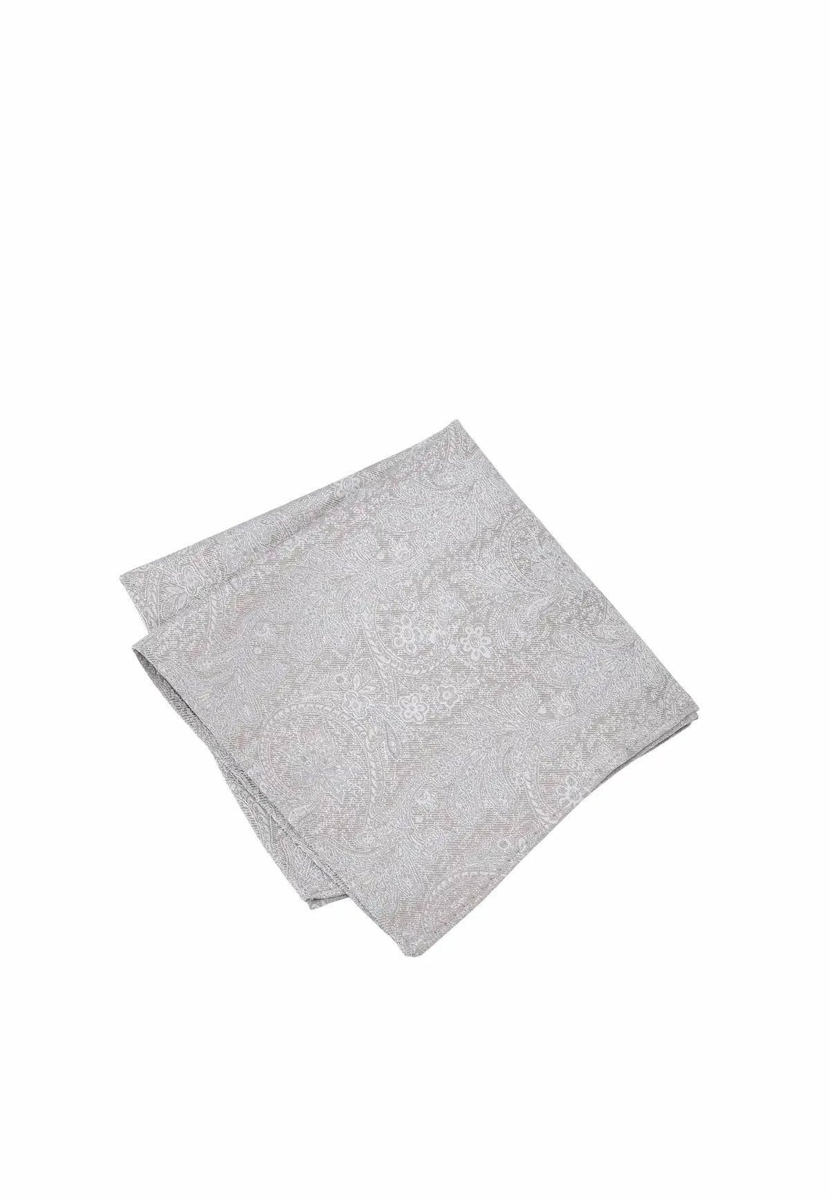(Beige) Einstecktuch Herren Paisley Seide – diagonal gefaltet