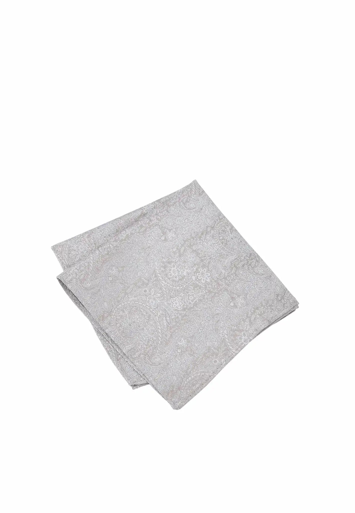 (Beige) Einstecktuch Herren Paisley Seide – diagonal gefaltet