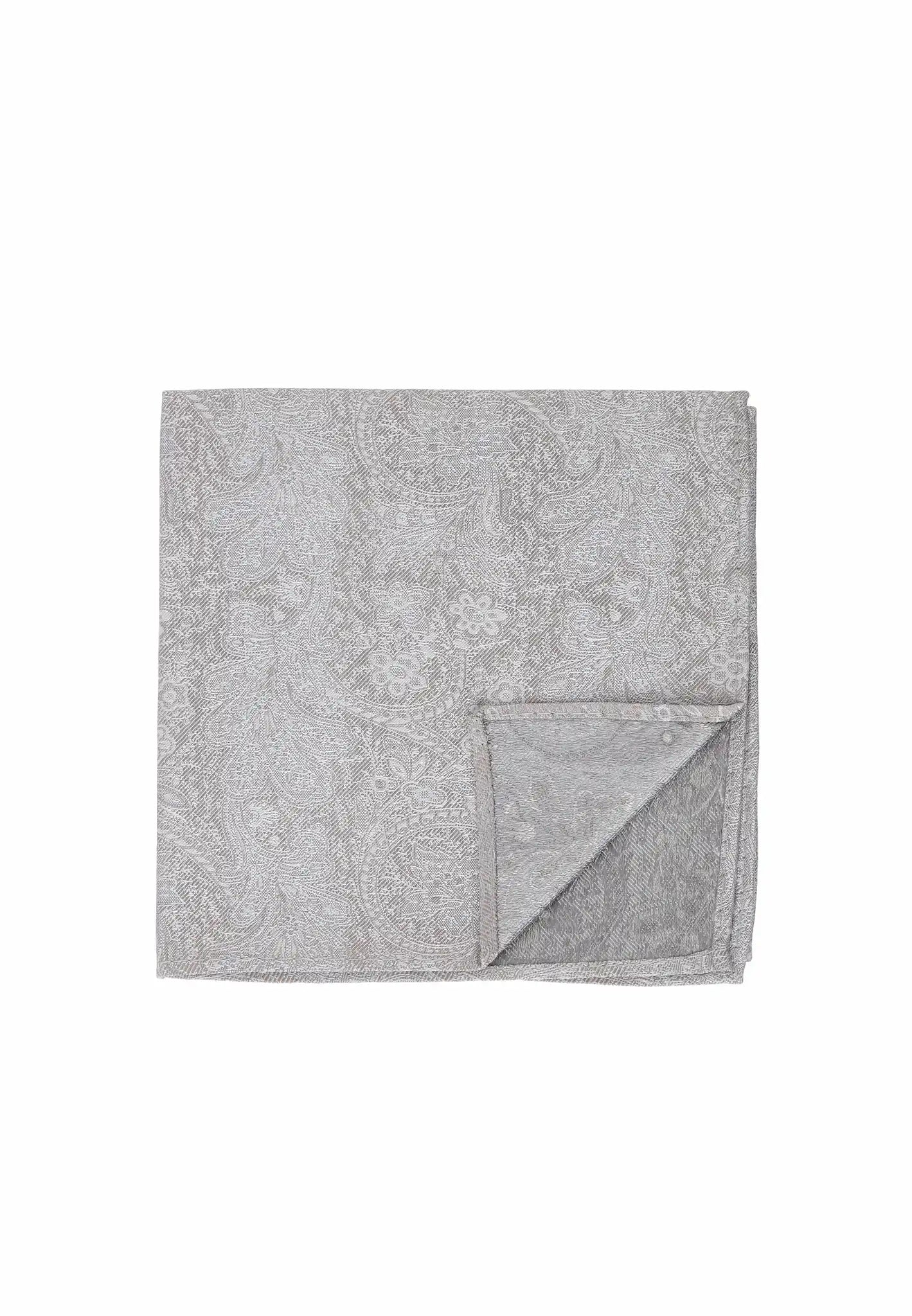 (Beige) Einstecktuch Paisley Seide – Detailansicht Saumverarbeitung