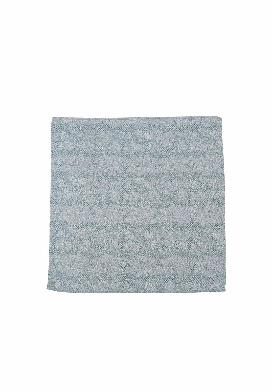 (Petrol) Einstecktuch Herren Paisley Seide 28x28 cm – Gesamtansicht