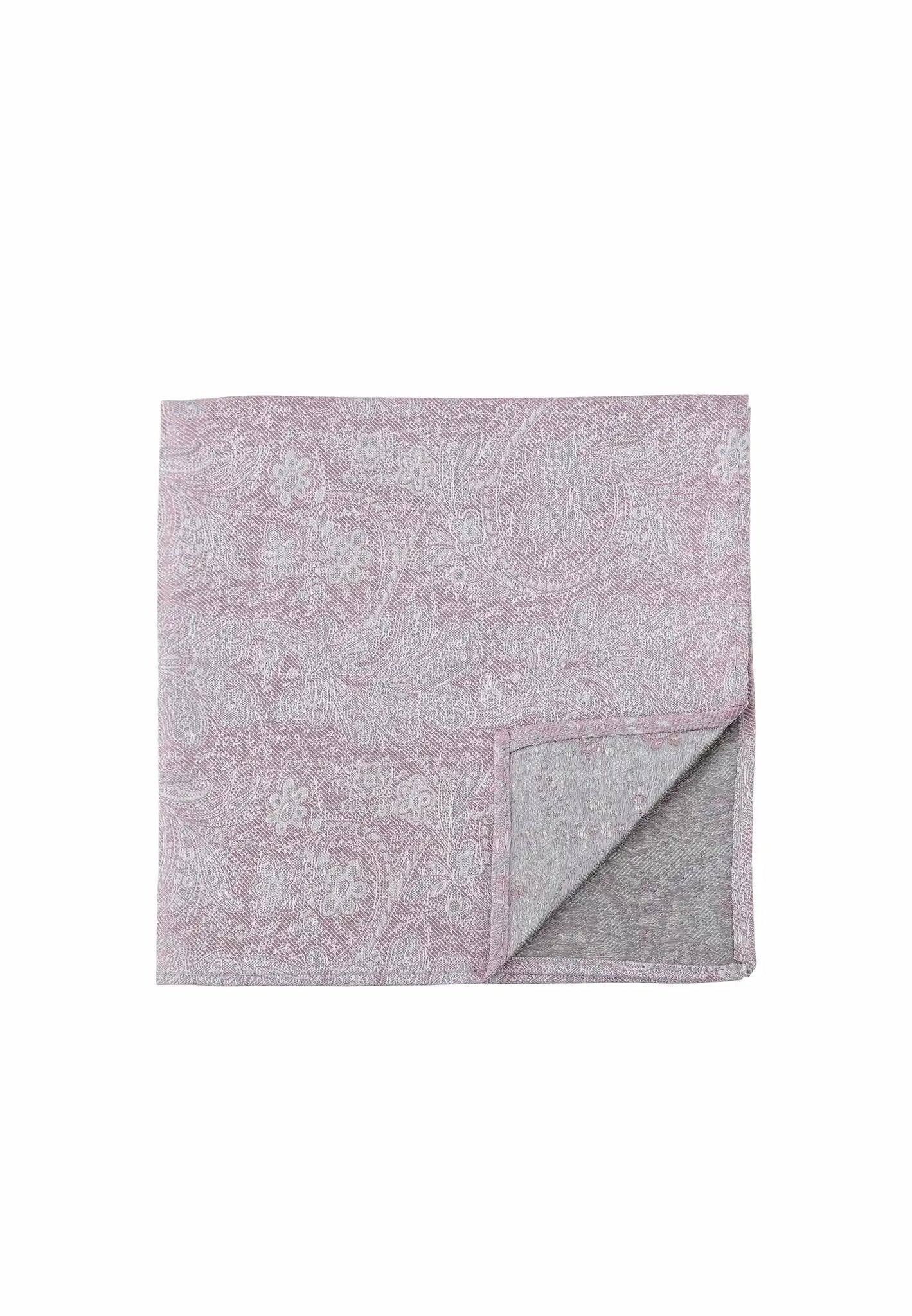 (Rosa) Einstecktuch Paisley Seide – Detailansicht Saumverarbeitung