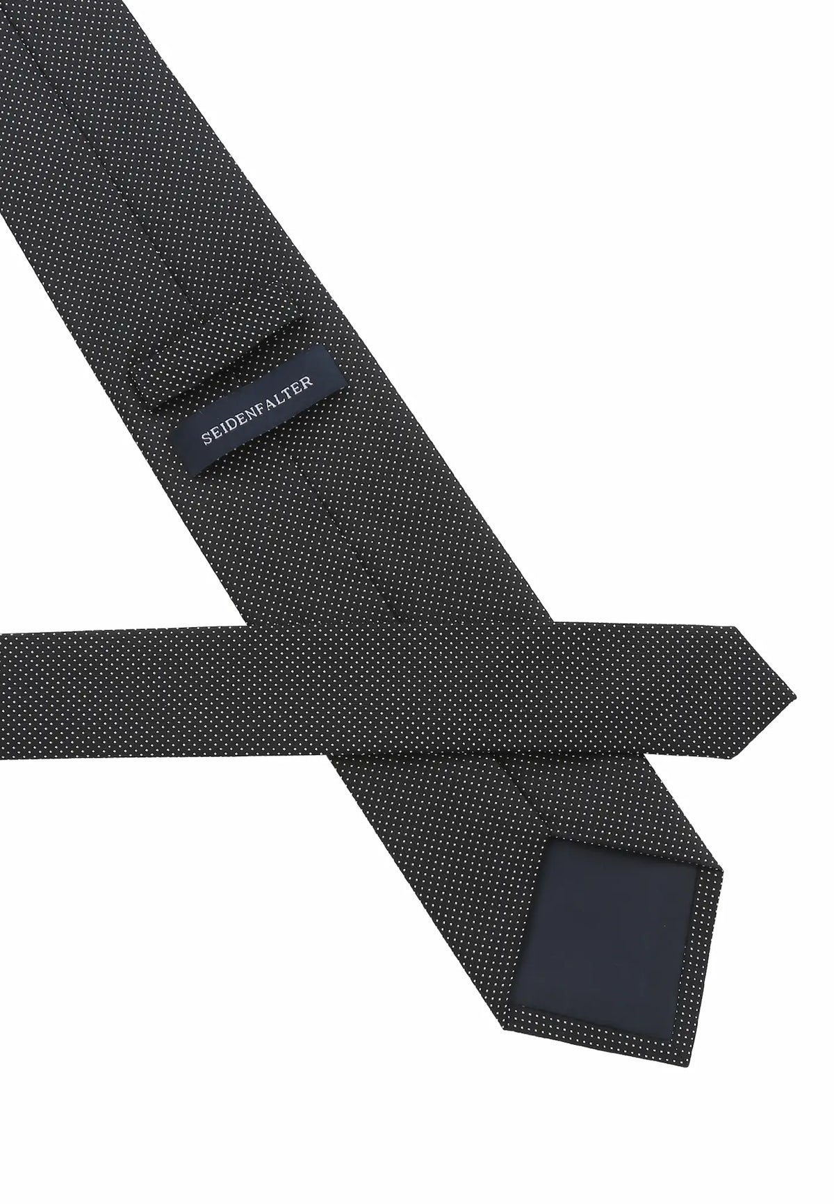 (Schwarz) Seidenkrawatte Picoté Detail Materialstruktur 100% Seide